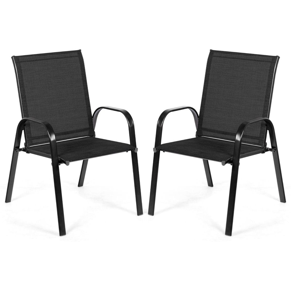 Proste krzesła ogrodowe 2 szt czarne