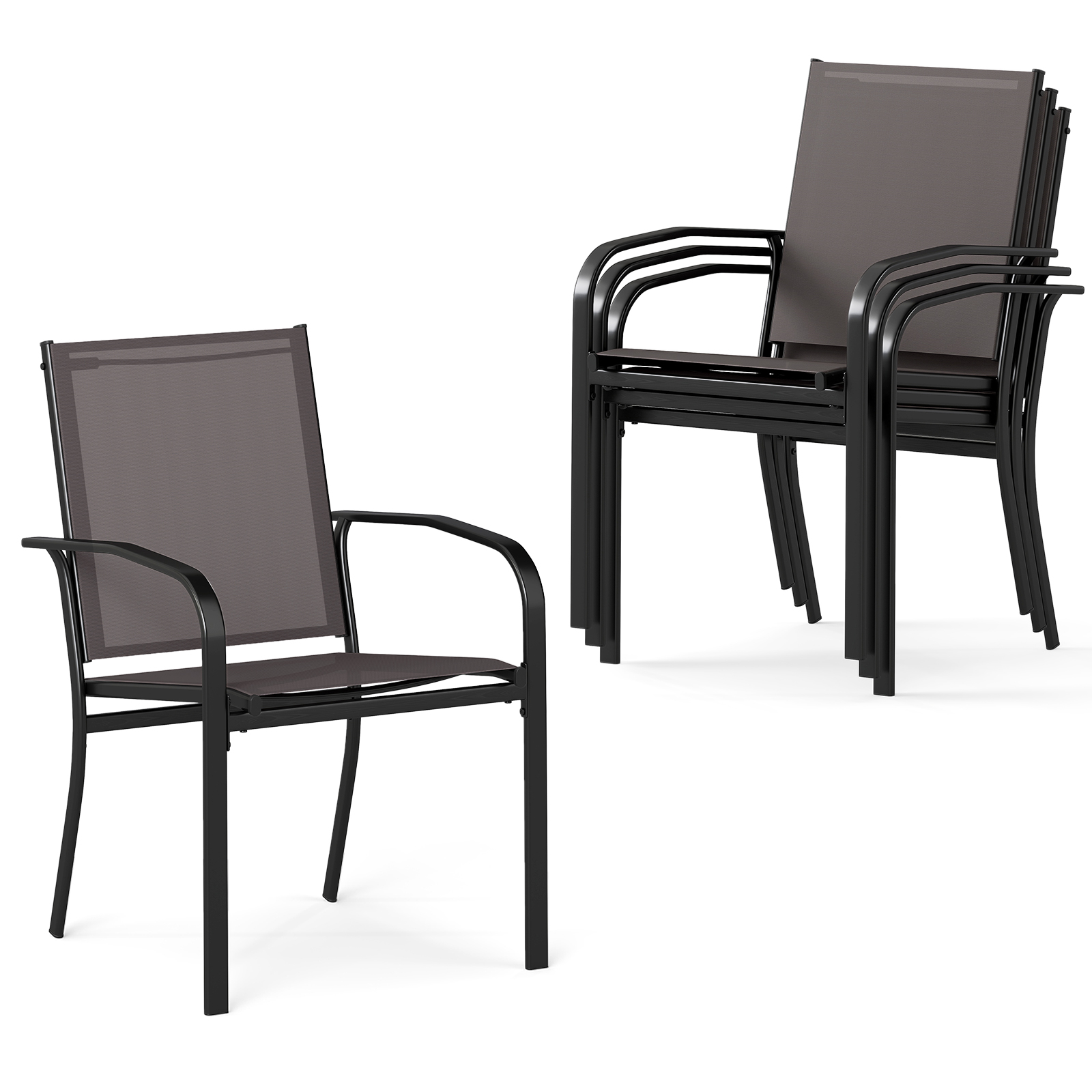 Zestaw Krzesło ogrodowe szare 4 szt