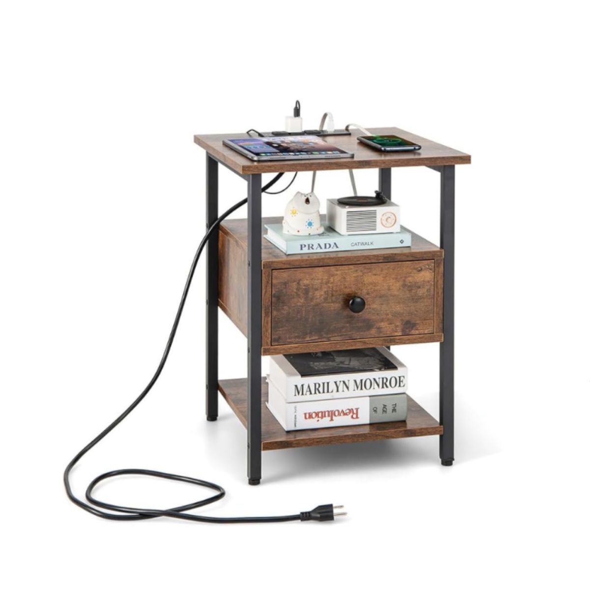 Szafka nocna ze stacją ładującą