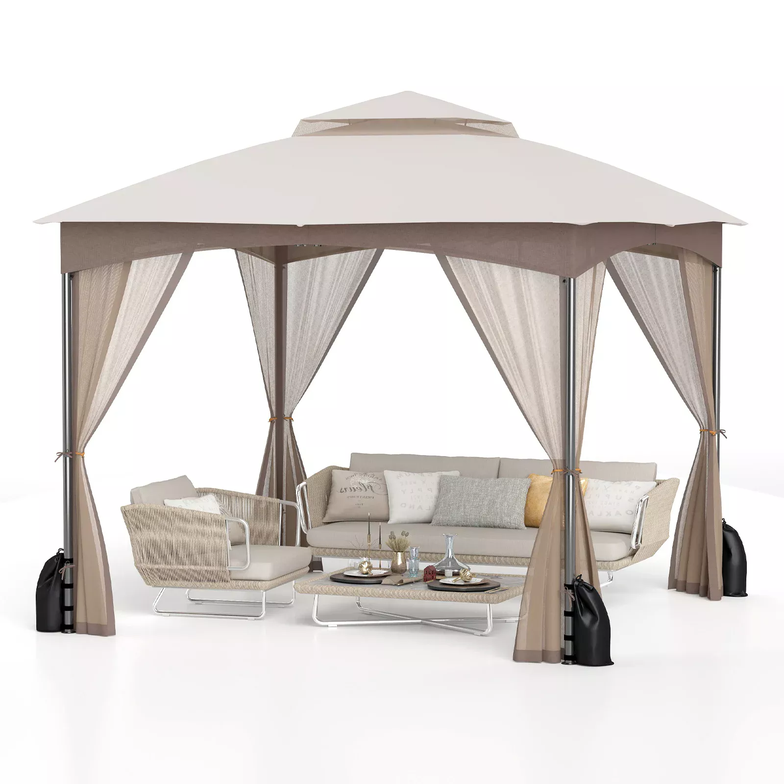 Pawilon ogrodowy namiot z siatką ochronną 3 x 3 m