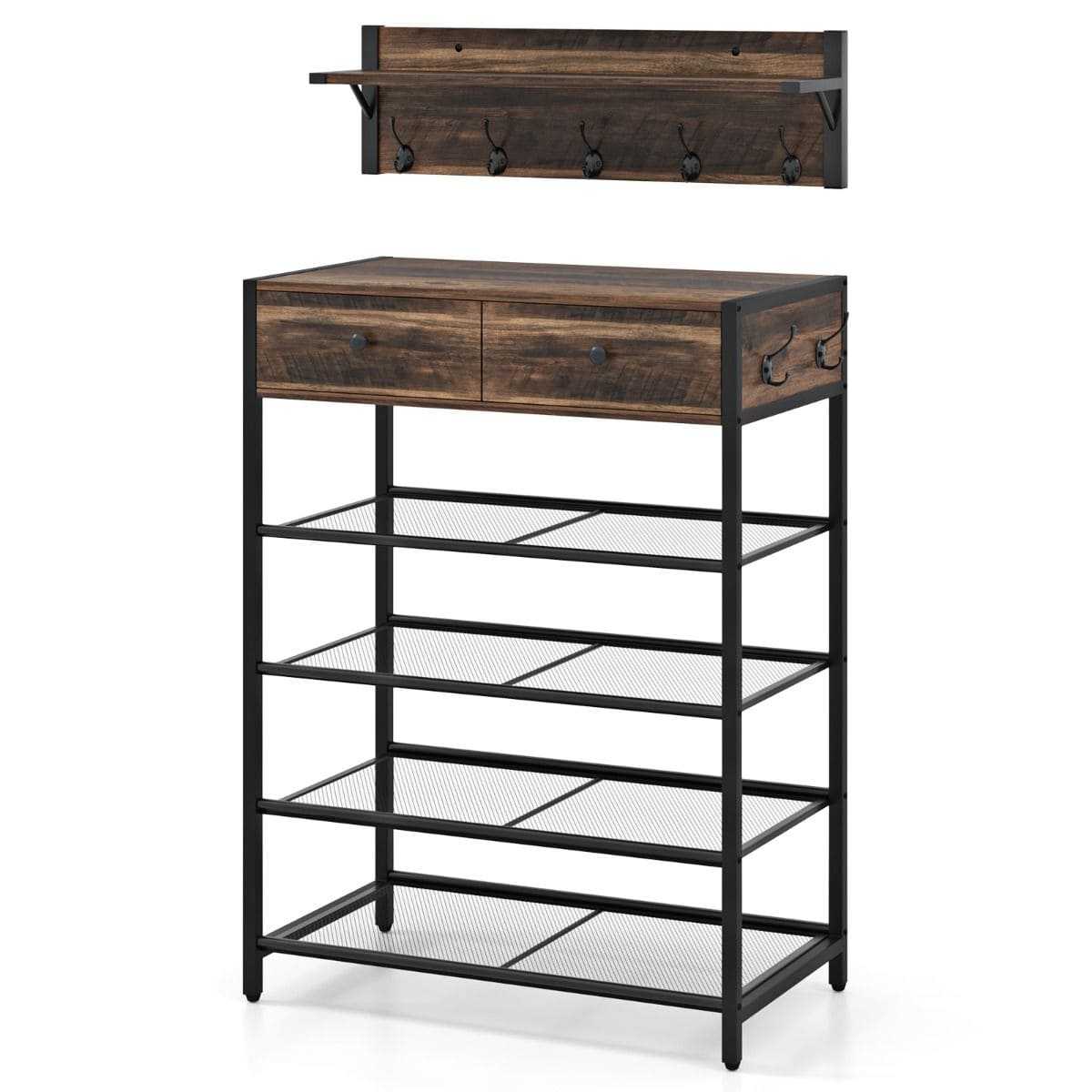 Konsola z wieszakiem do przedpokoju w stylu rustykalnym