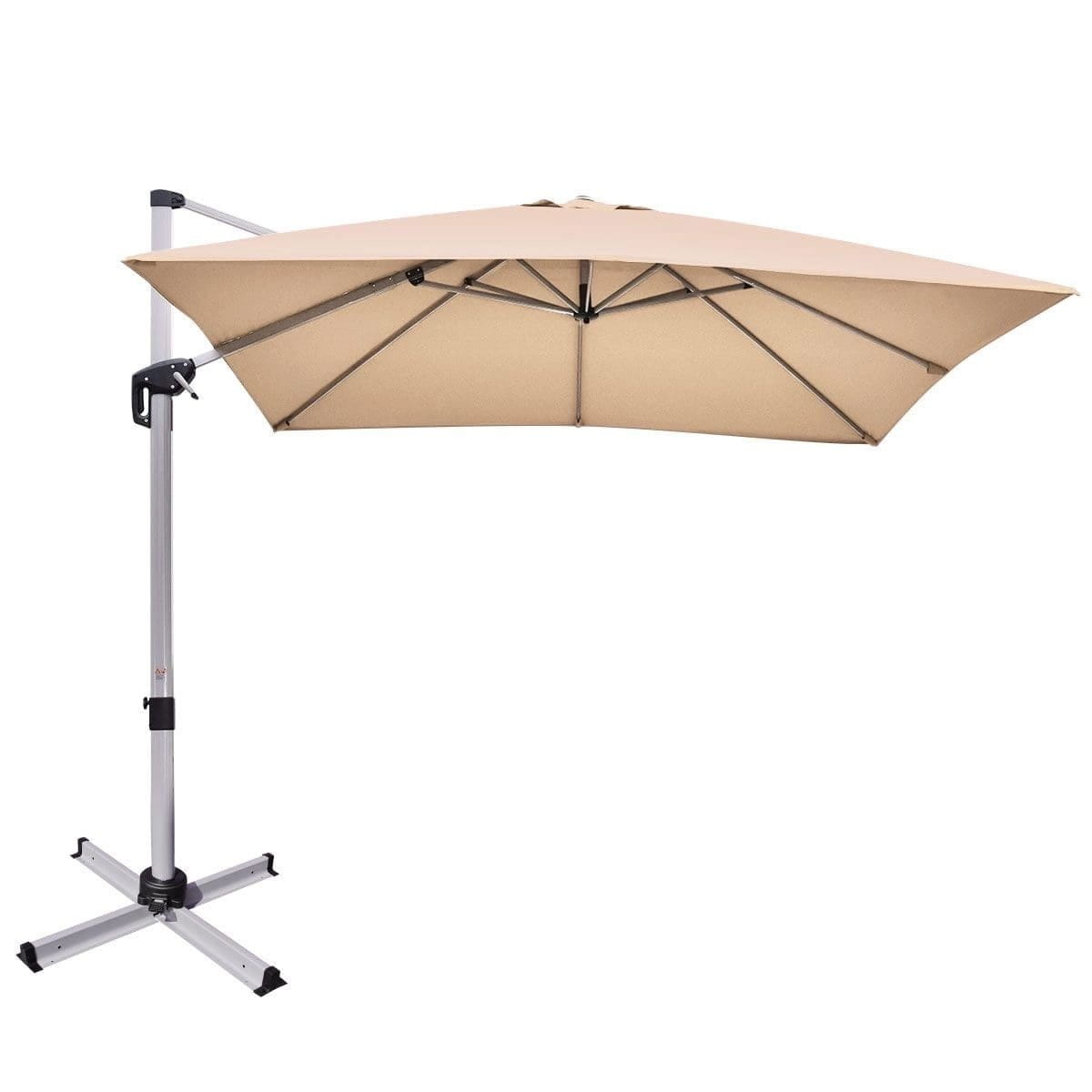 Parasol z podstawą krzyżową i aluminiowym słupkiem 295 x 295 x 272 cm