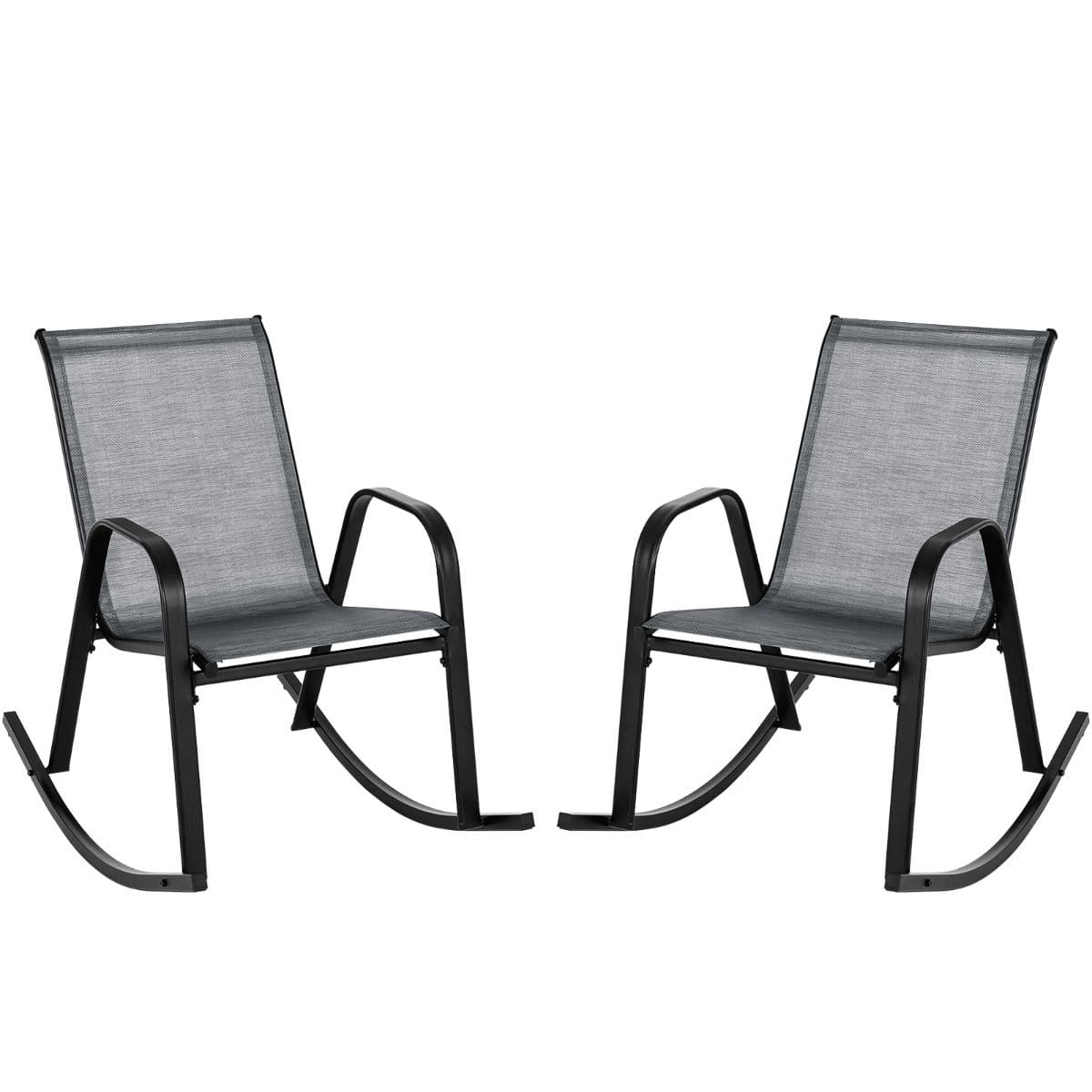 Bujane krzesła ogrodowe na płozach zestaw 2 szt.