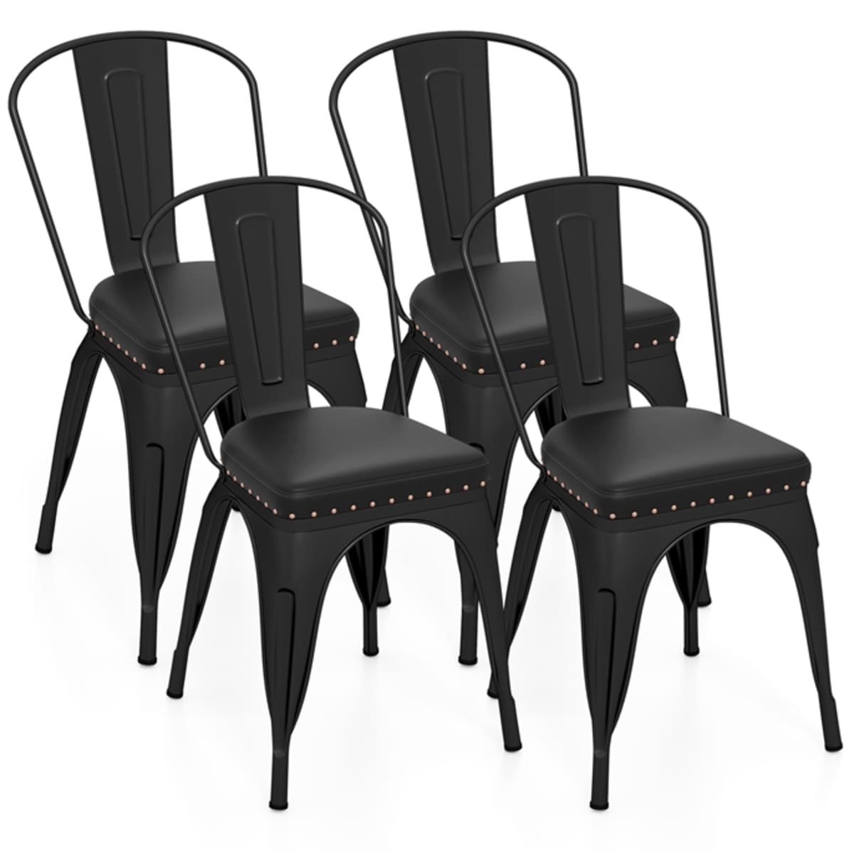 Metalowe krzesła w stylu industrialnym 4 szt.