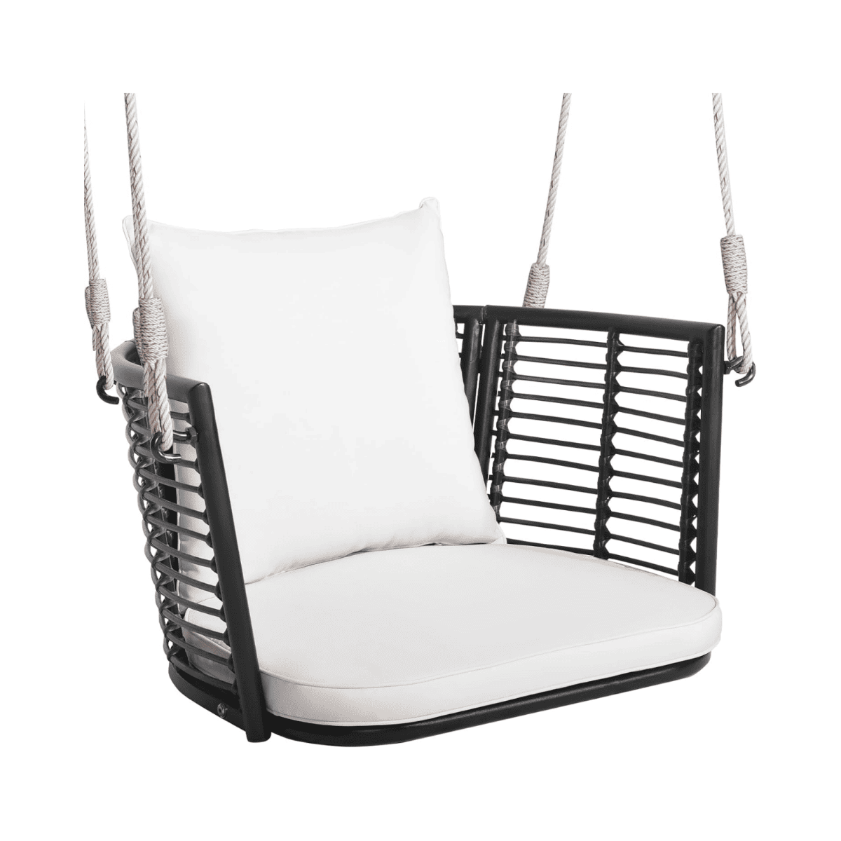 Wiszące krzesło rattanowe 180 kg białe