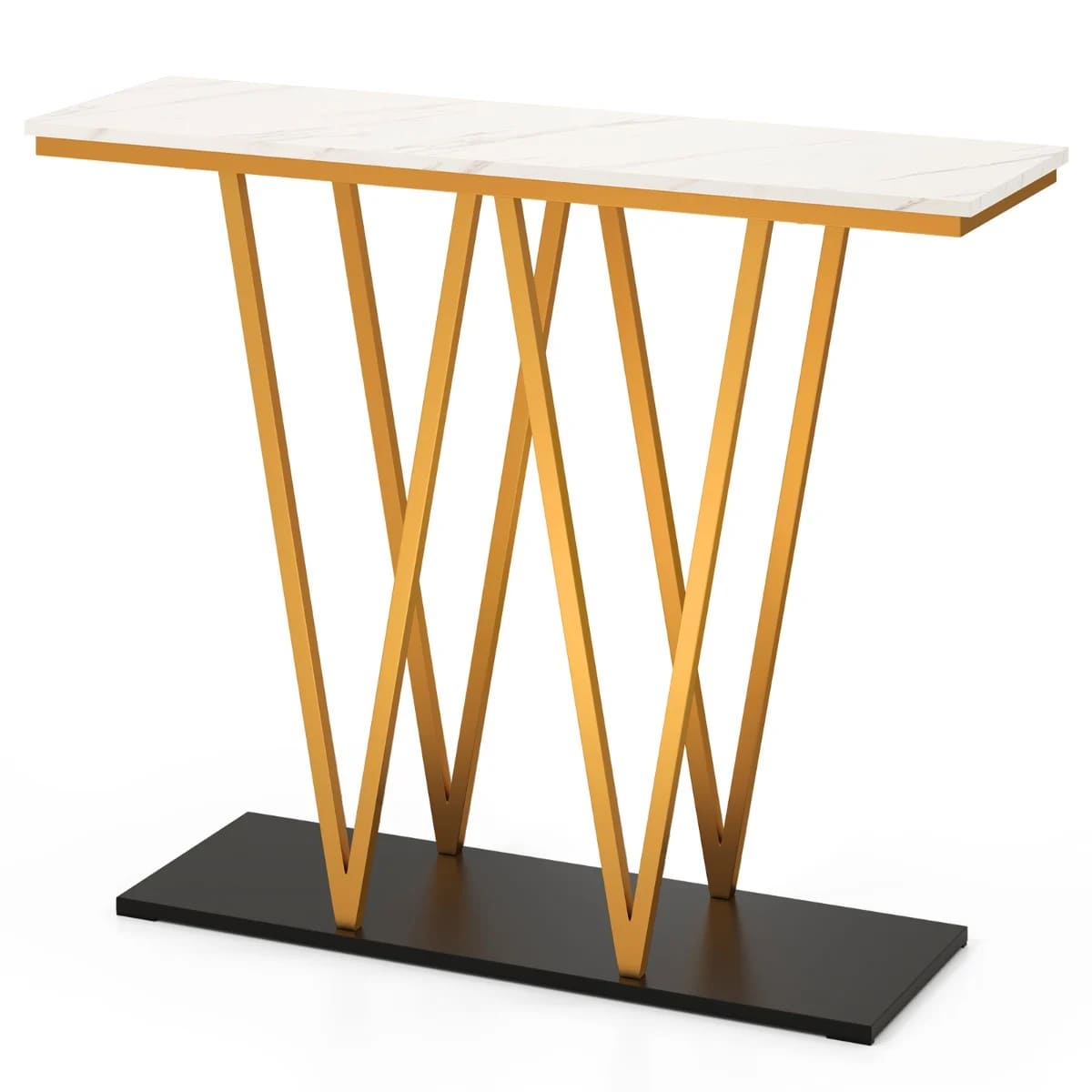 Konsola z imitacją marmuru do przedpokoju