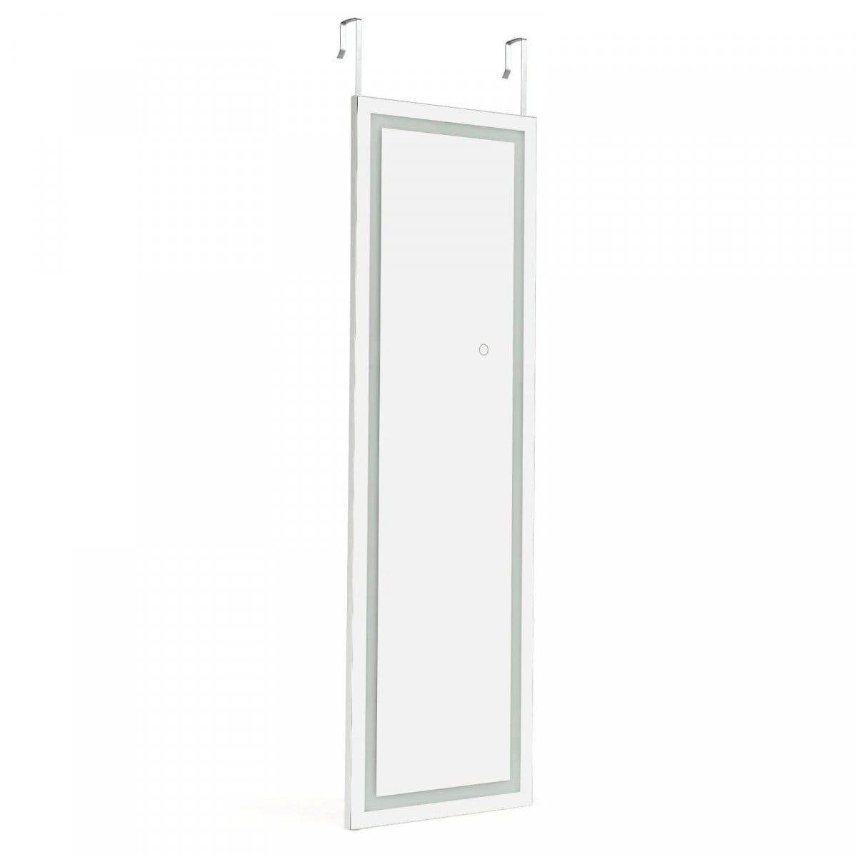 Pełnowymiarowe lustro z kolorowymi i przyciemnianymi diodami LED montowane na ścianie lub drzwiach