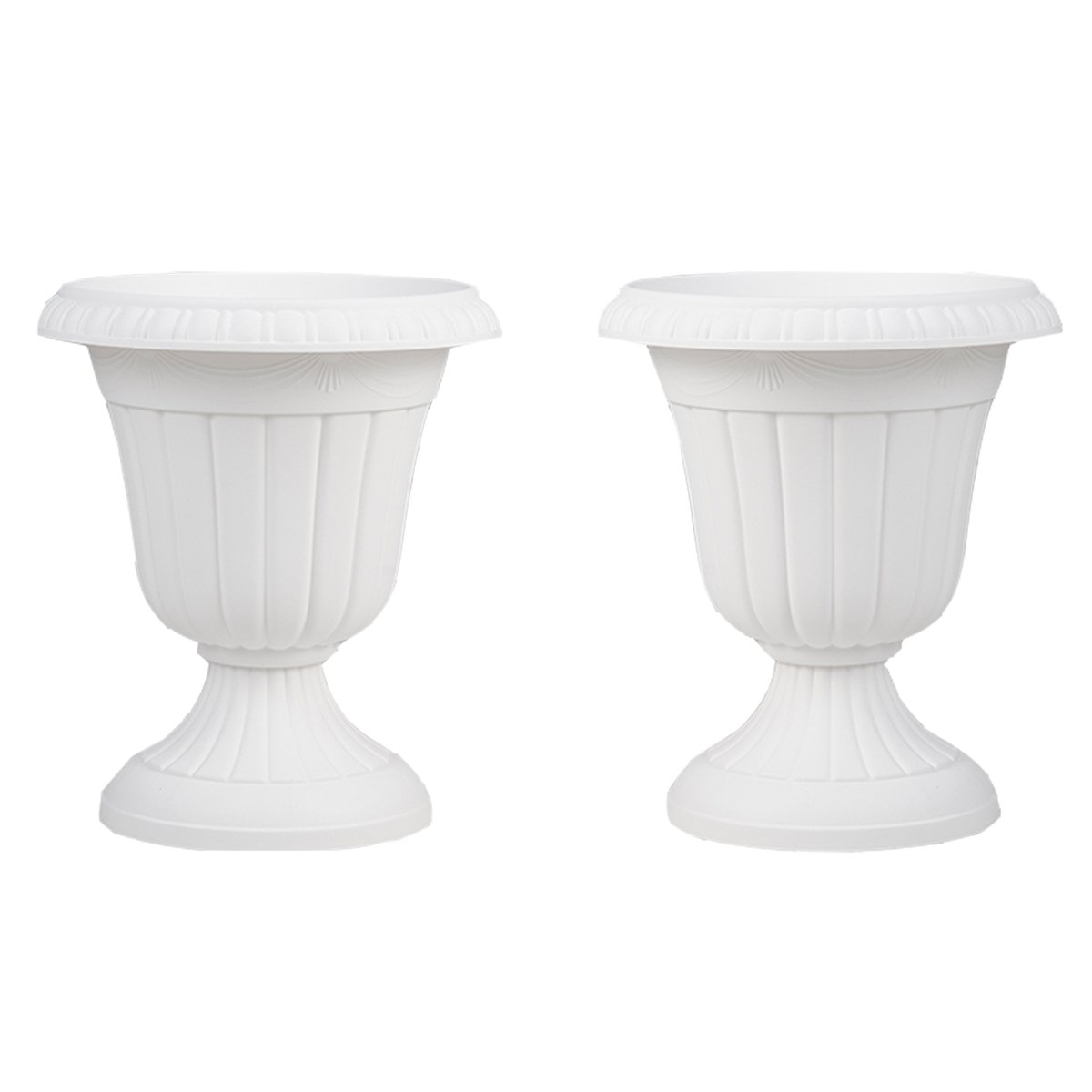 Donice z otworem odpływowym białe 2 szt