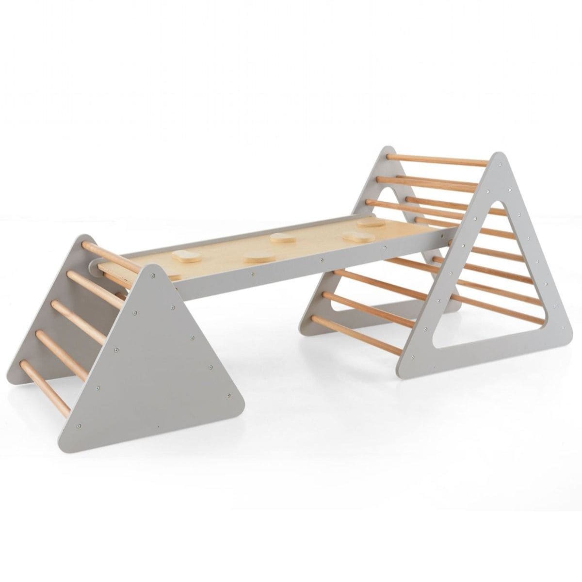 Zestaw drabinek i kładka dla dzieci 3w1 szary