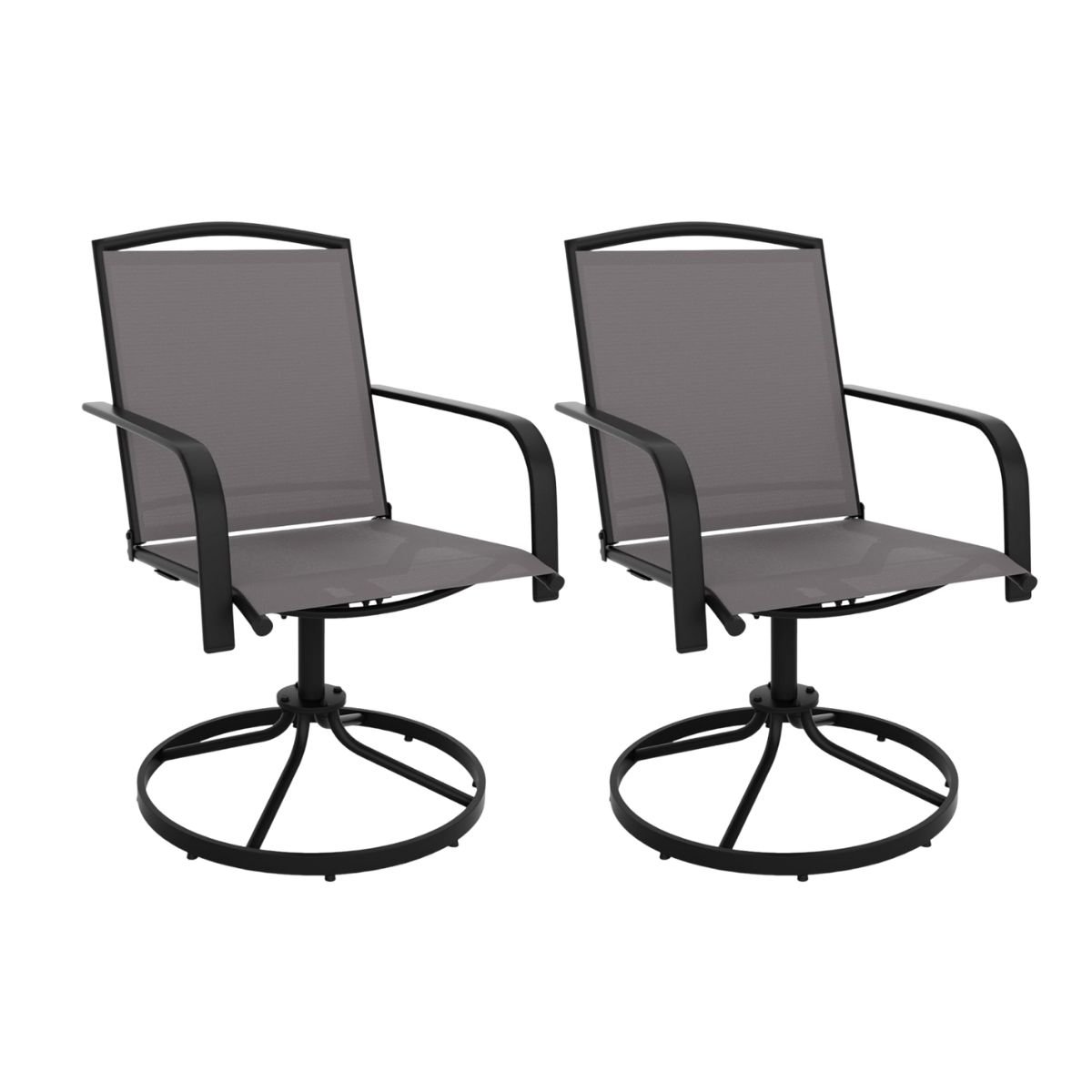 Zestaw 2 obrotowych krzeseł ogrodowych 360° - szare