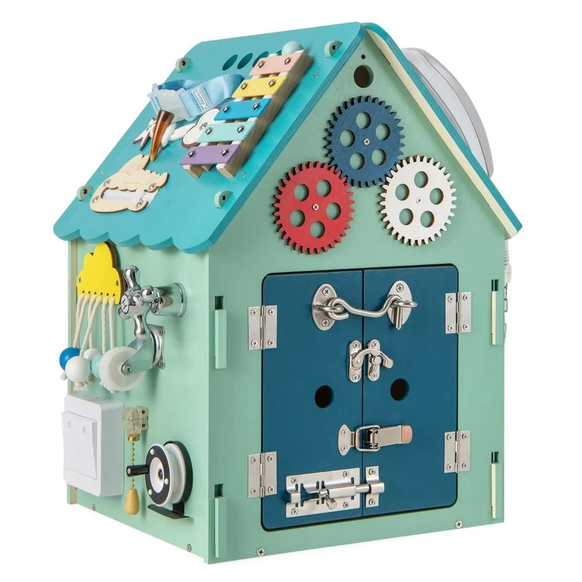 Drewniany domek dla dzieci do rozwoju motoryki