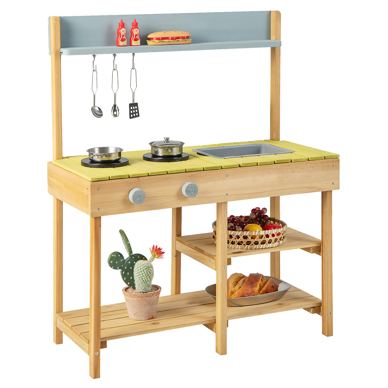 Drewniana kuchnia dla dzieci do zabawy