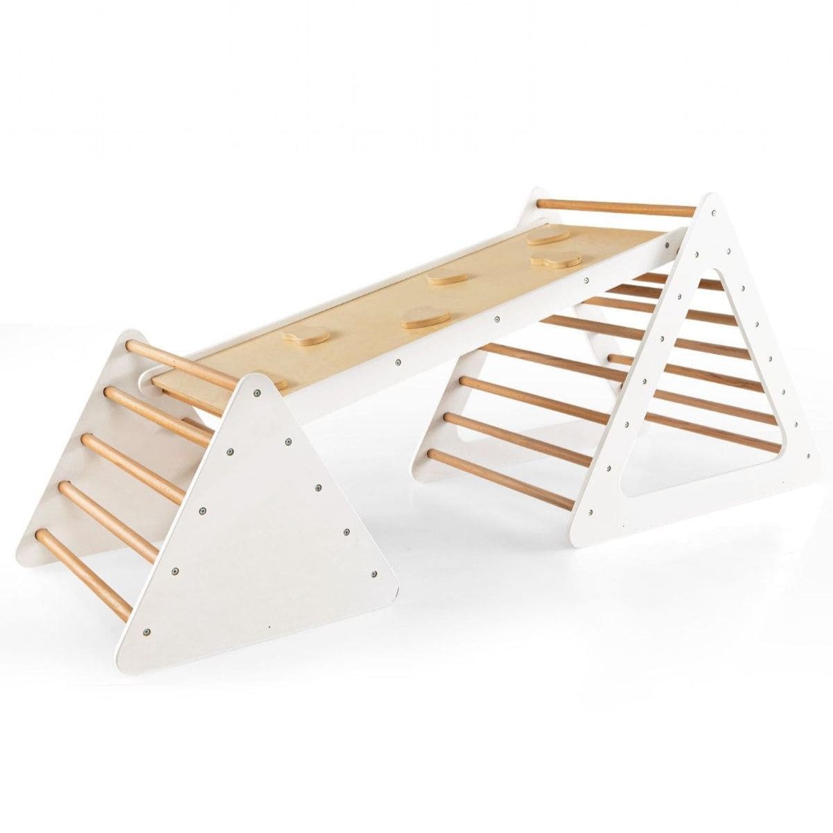 Zestaw drabinek i kładka dla dzieci 3w1 beżowe