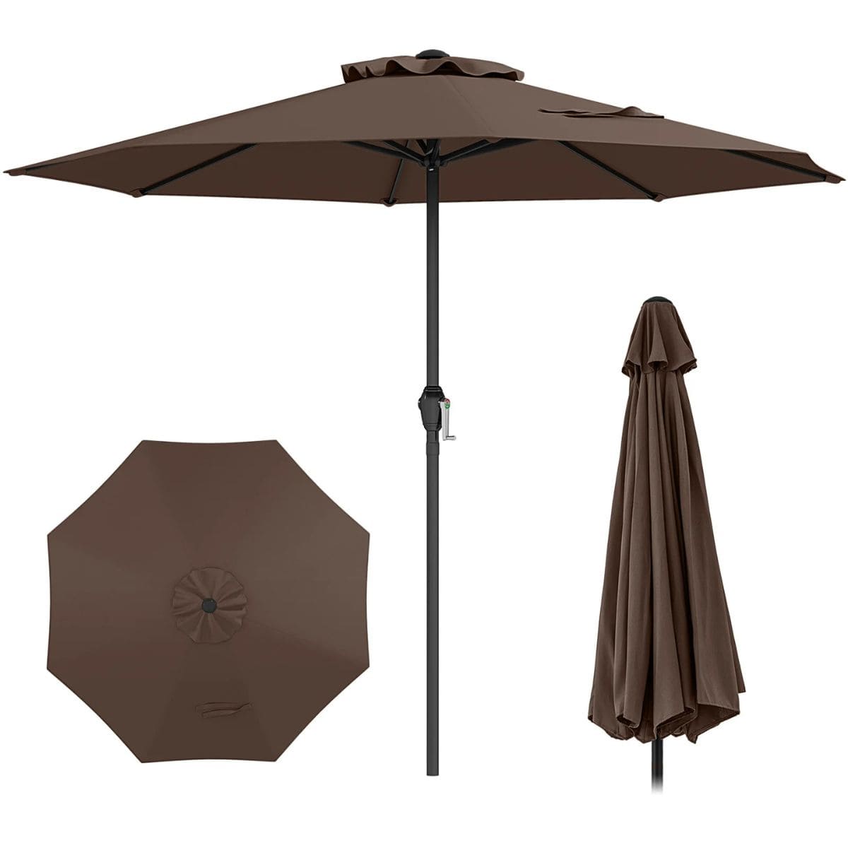 Parasol tarasowy 260 cm brązowy