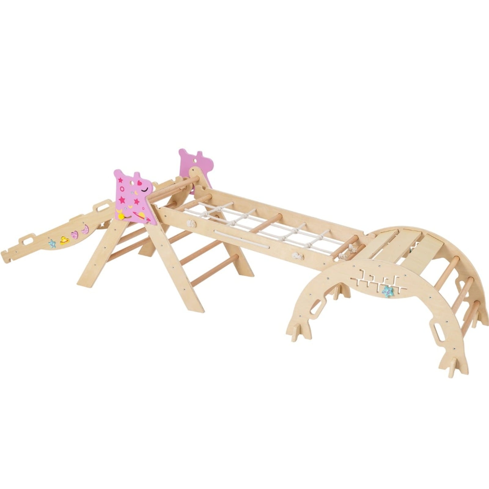 Zestaw drabinek ze zjeżdżalnią i ścianką wspinaczkową