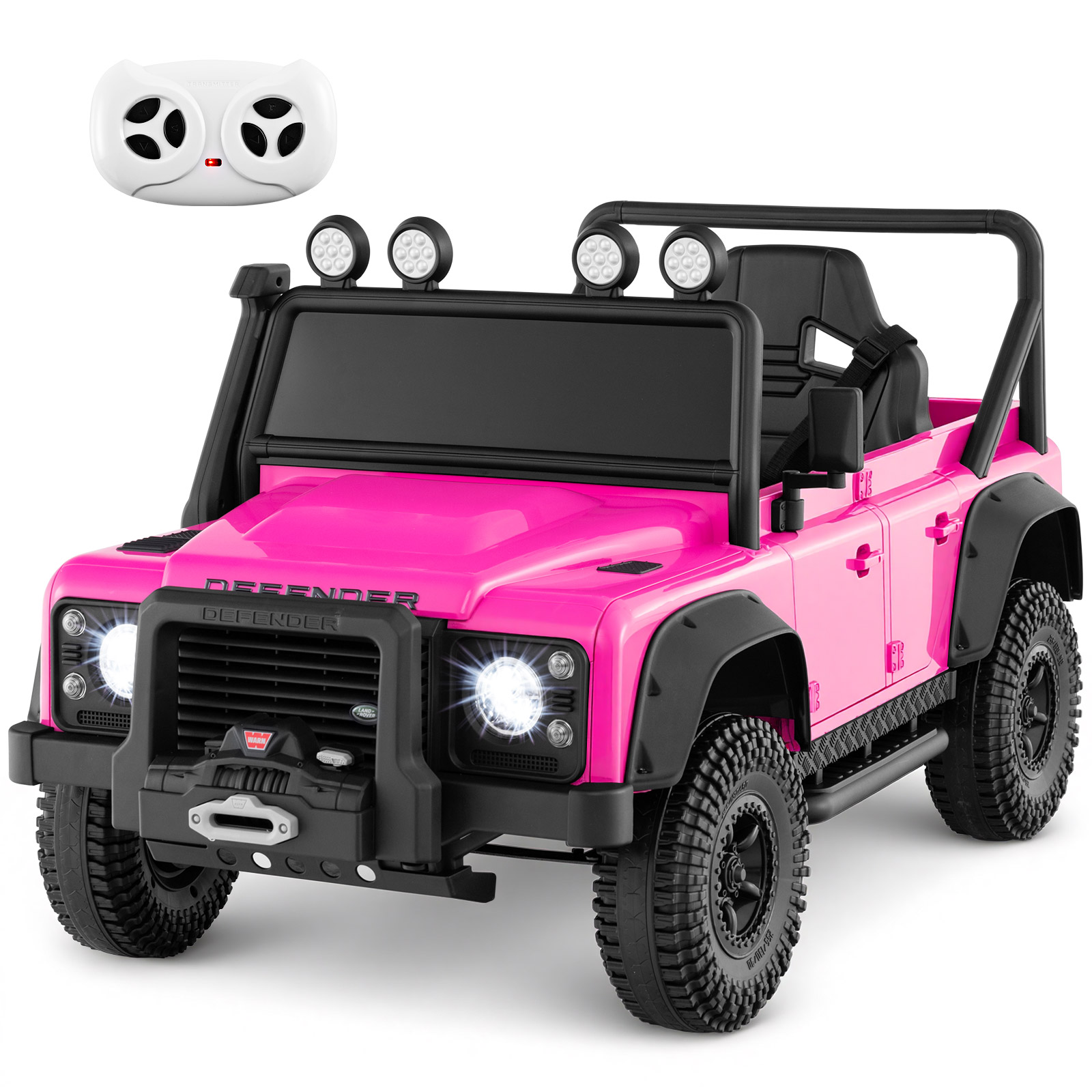 Samochód elektryczny dla dzieci Land Rover Defender różowy