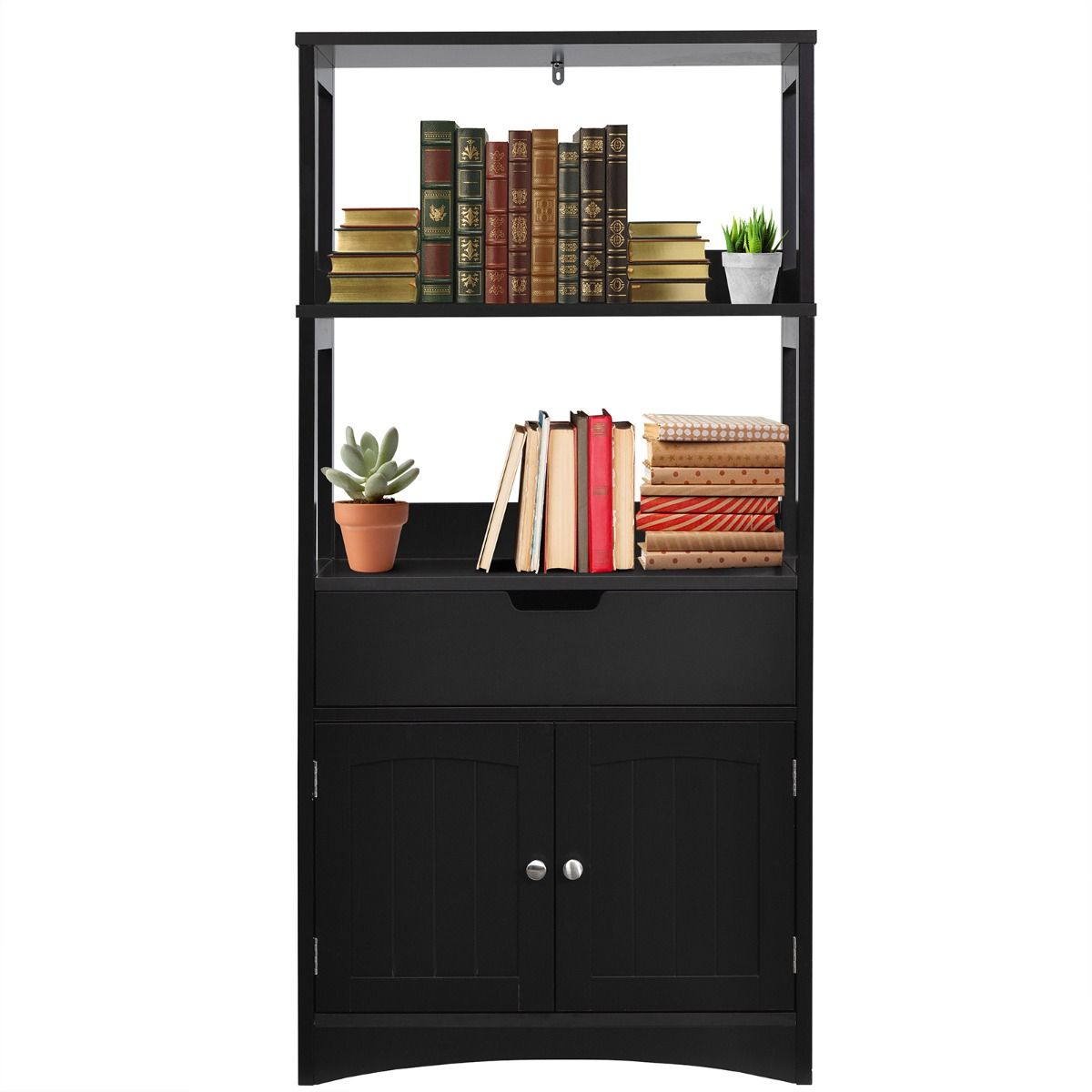 Szafka łazienkowa z półkami czarna