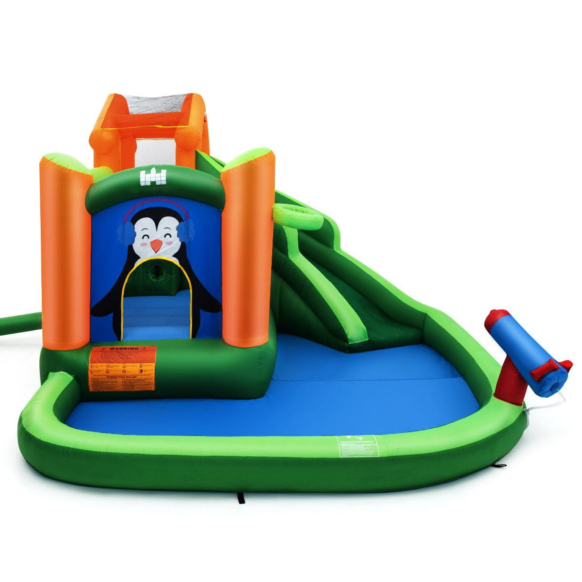 Zamek dmuchany z motywem pingwina 370 x 300 x 190 cm