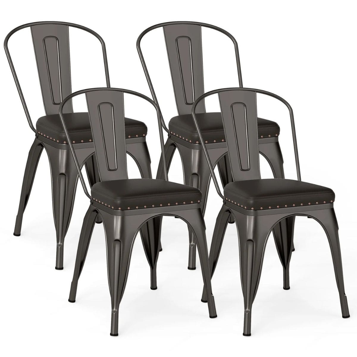 Metalowe krzesła w stylu industrialnym 4 szt.