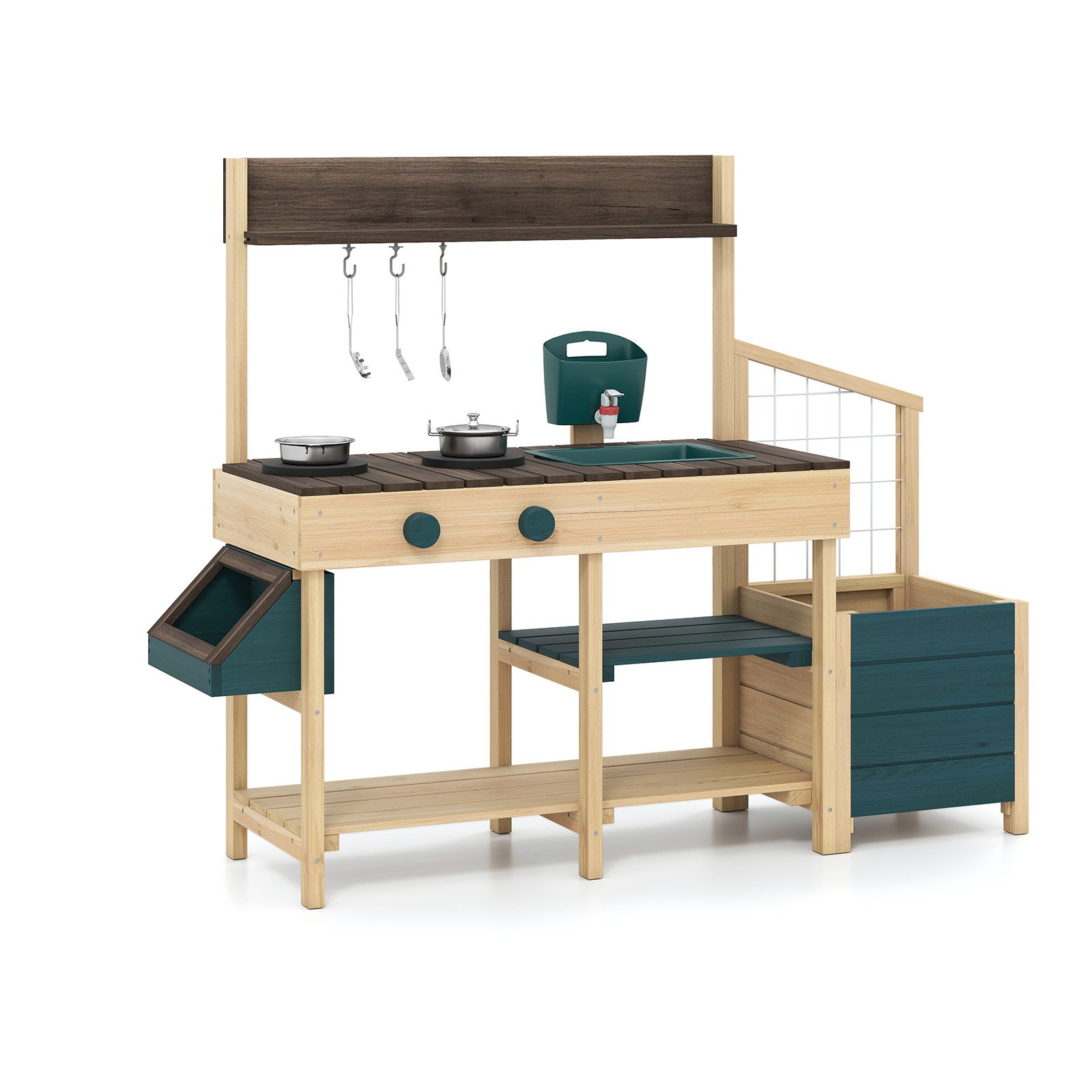 Kuchnia ogrodowa z zielnikiem dla dzieci zielona