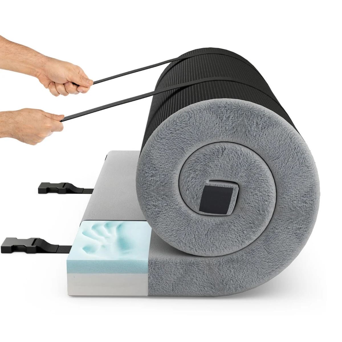 Zwijany materac kempingowy z pianką memory wodoodporny 97 x 188 cm