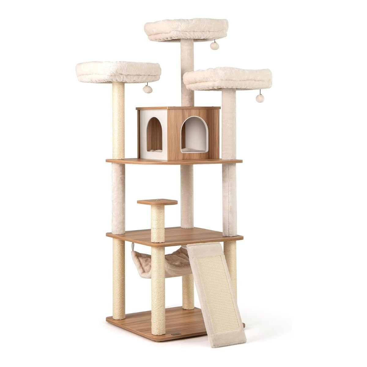 Legowisko z domkiem dla kota drapak