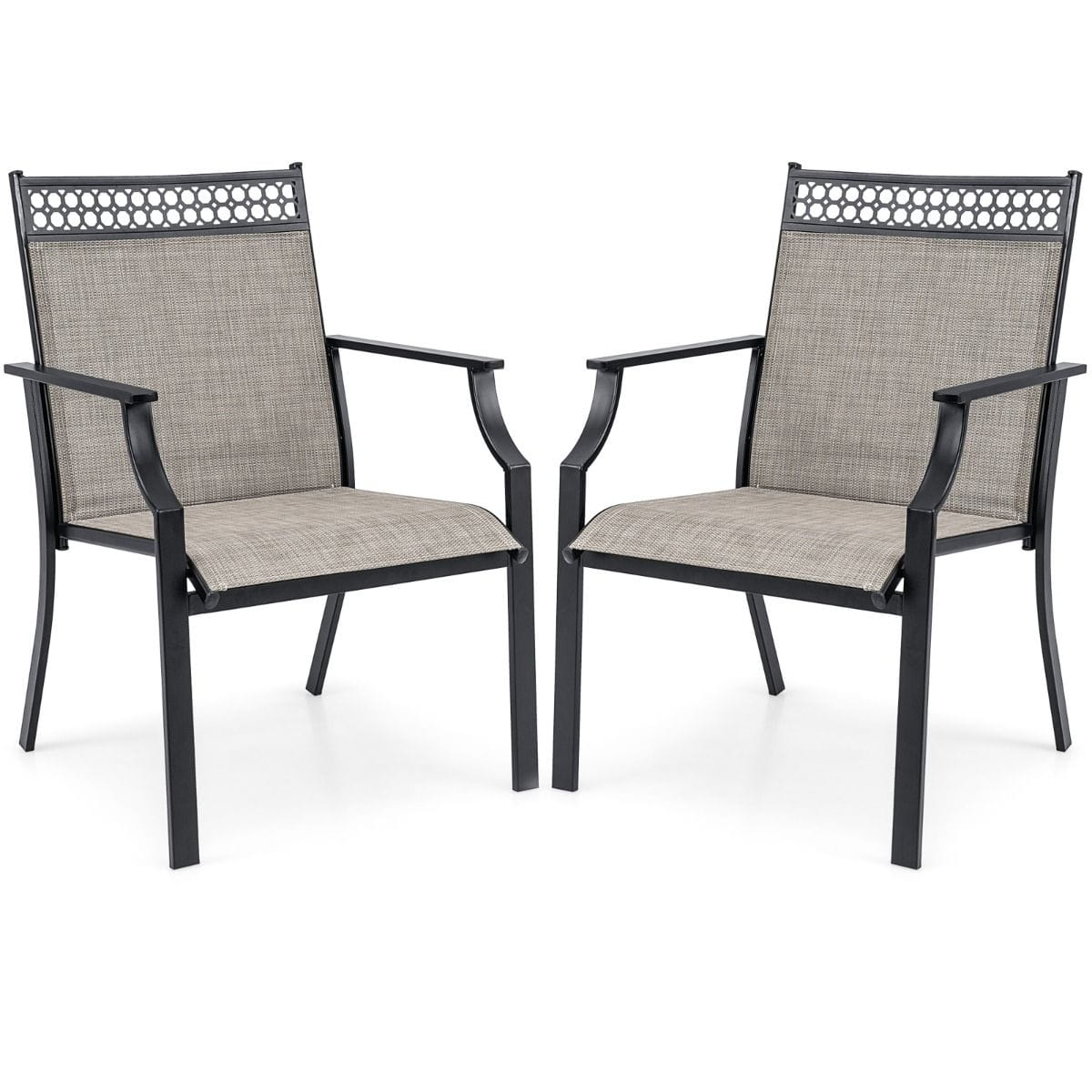 Krzesła tarasowe z podłokietnikami zestaw 2 szt.