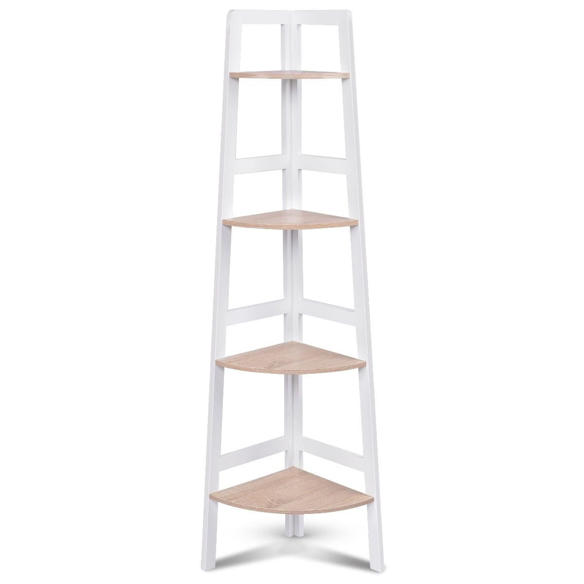 Regał narożny z 4 półkami 138 cm