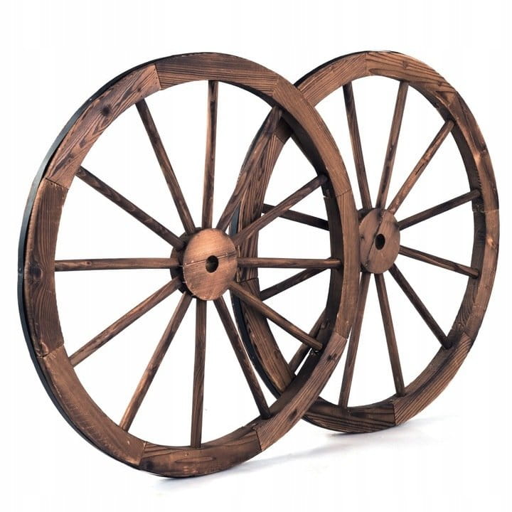 Drewniane koła od wozu dekoracja do ogrodu 2 szt.