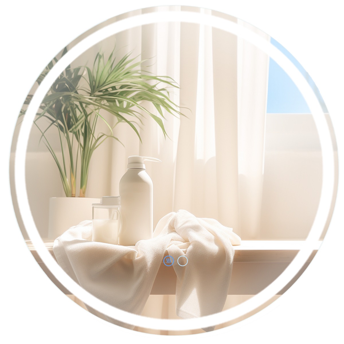 Okrągłe lustro łazienkowe LED 60 cm