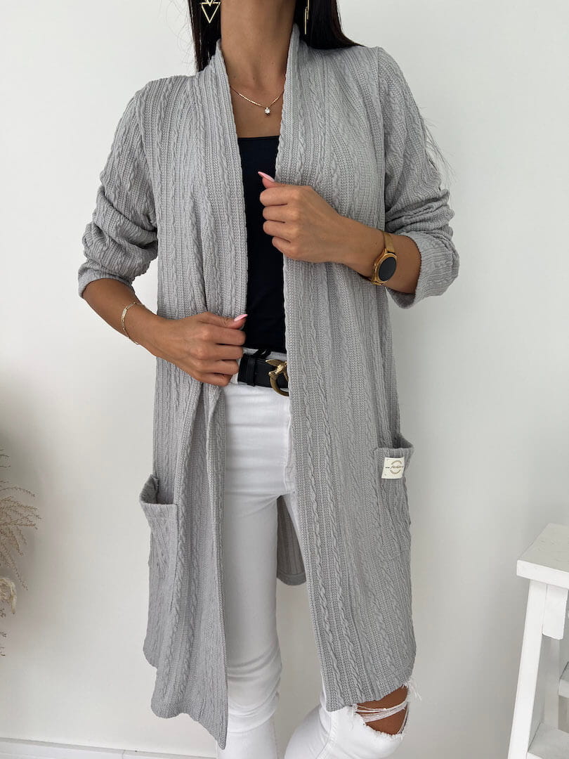 Szary Kardigan 8323-259-F