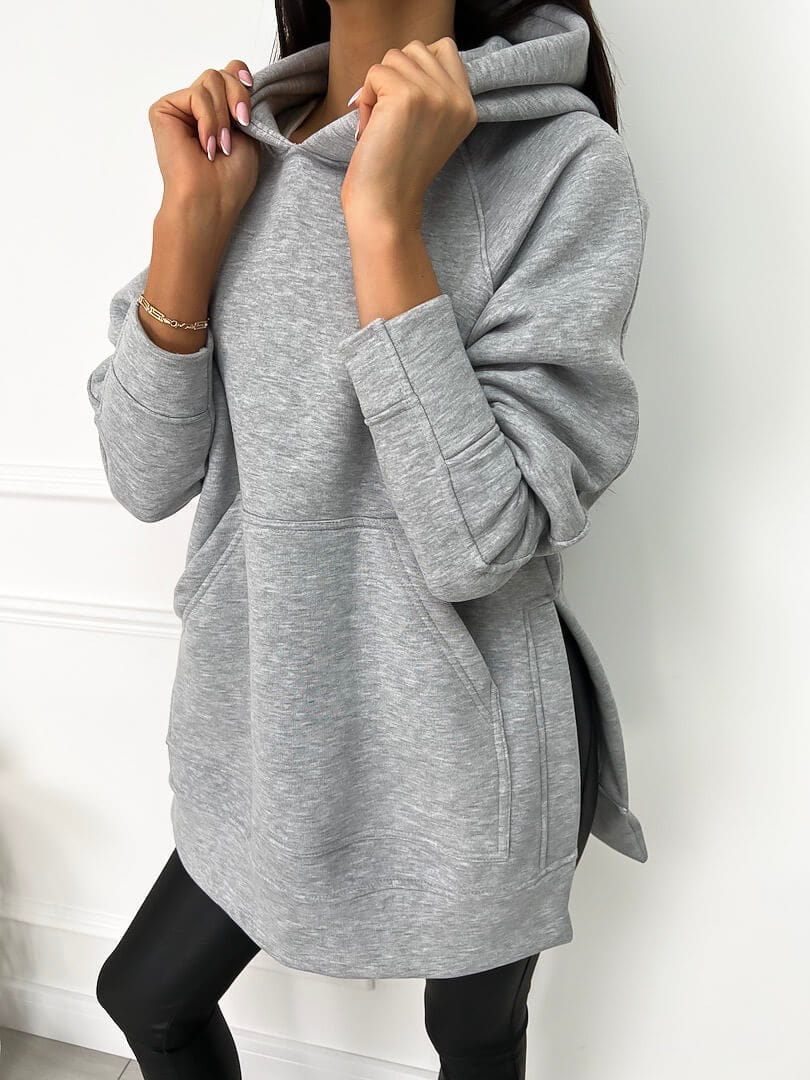 Szara Bluza Oversize 7150-60-P