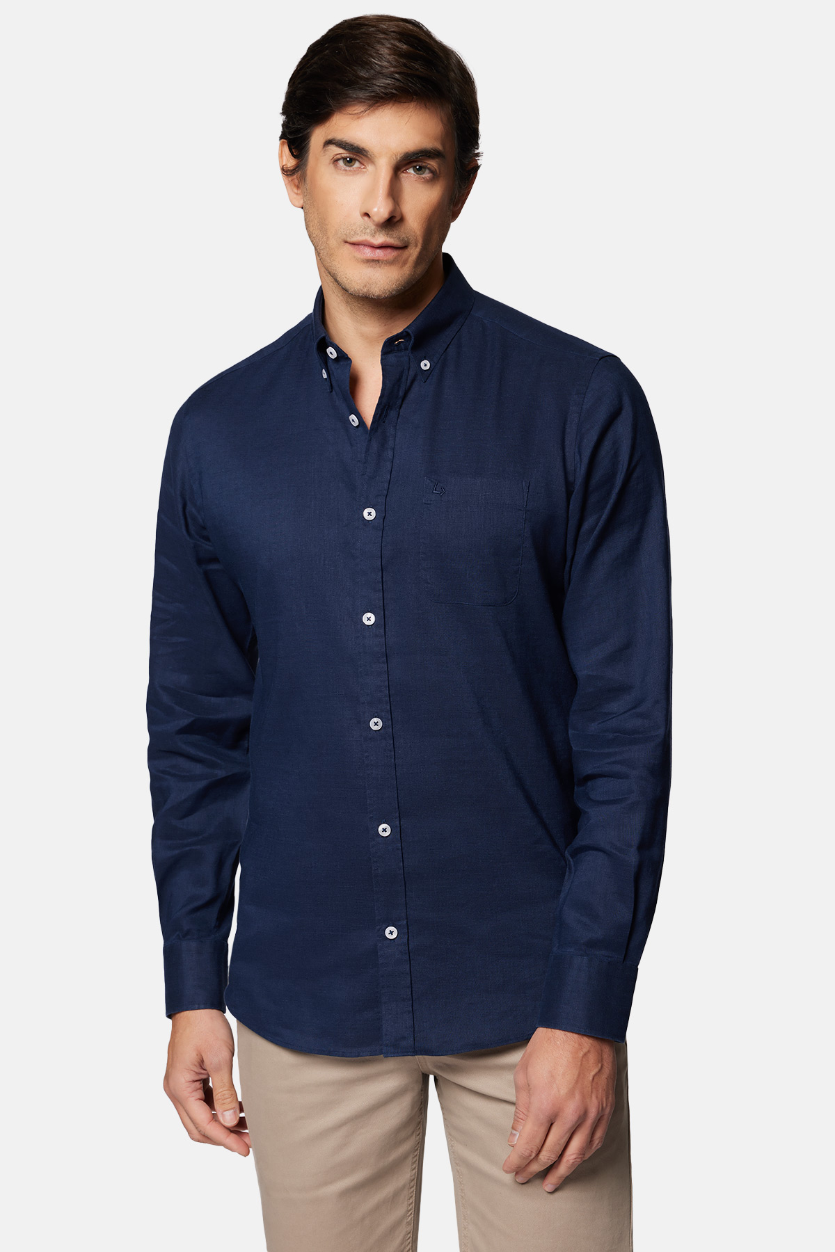 Koszula Granatowa z Lnem Emery