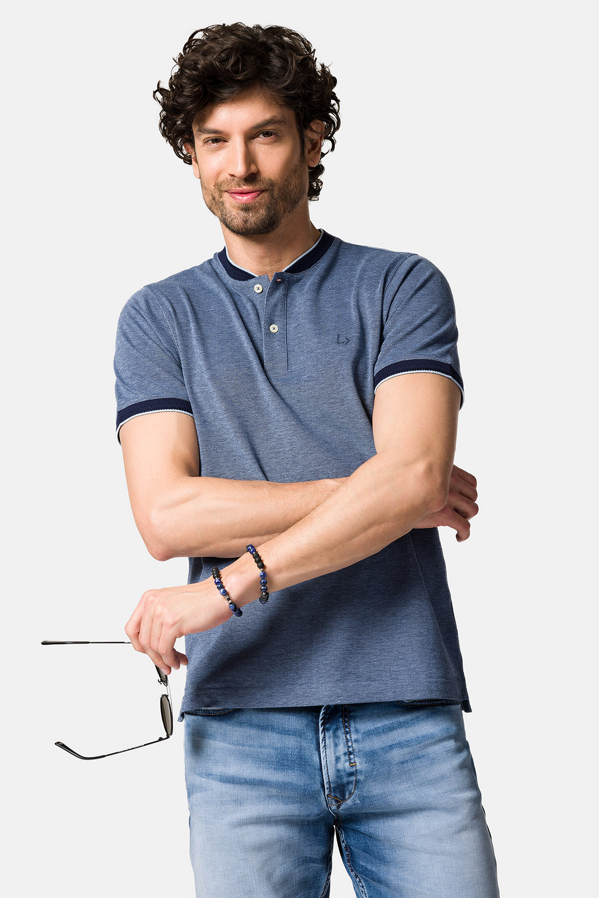 Koszulka Polo Bawełniana Granatowa Chad