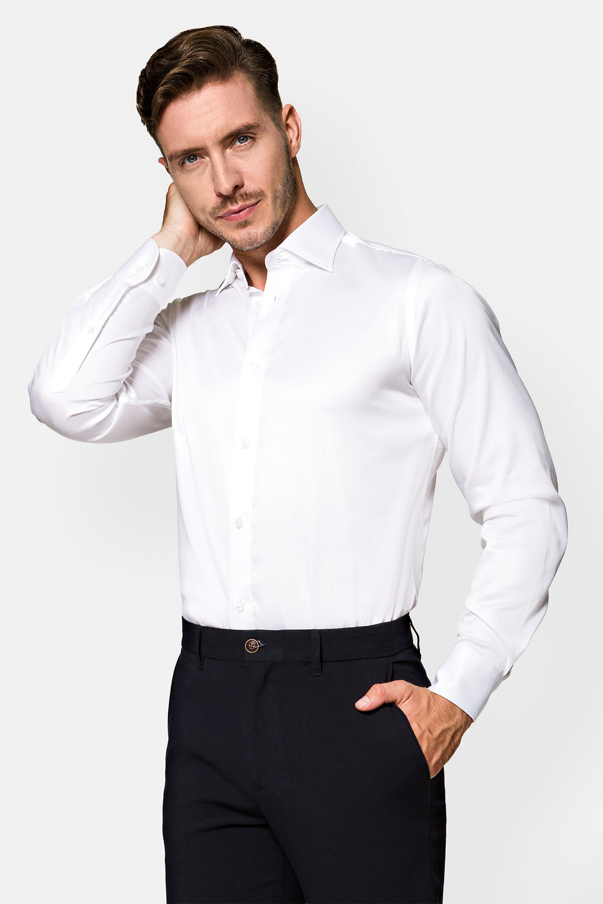 Koszula Biała Bawełniana Giorgio Slim