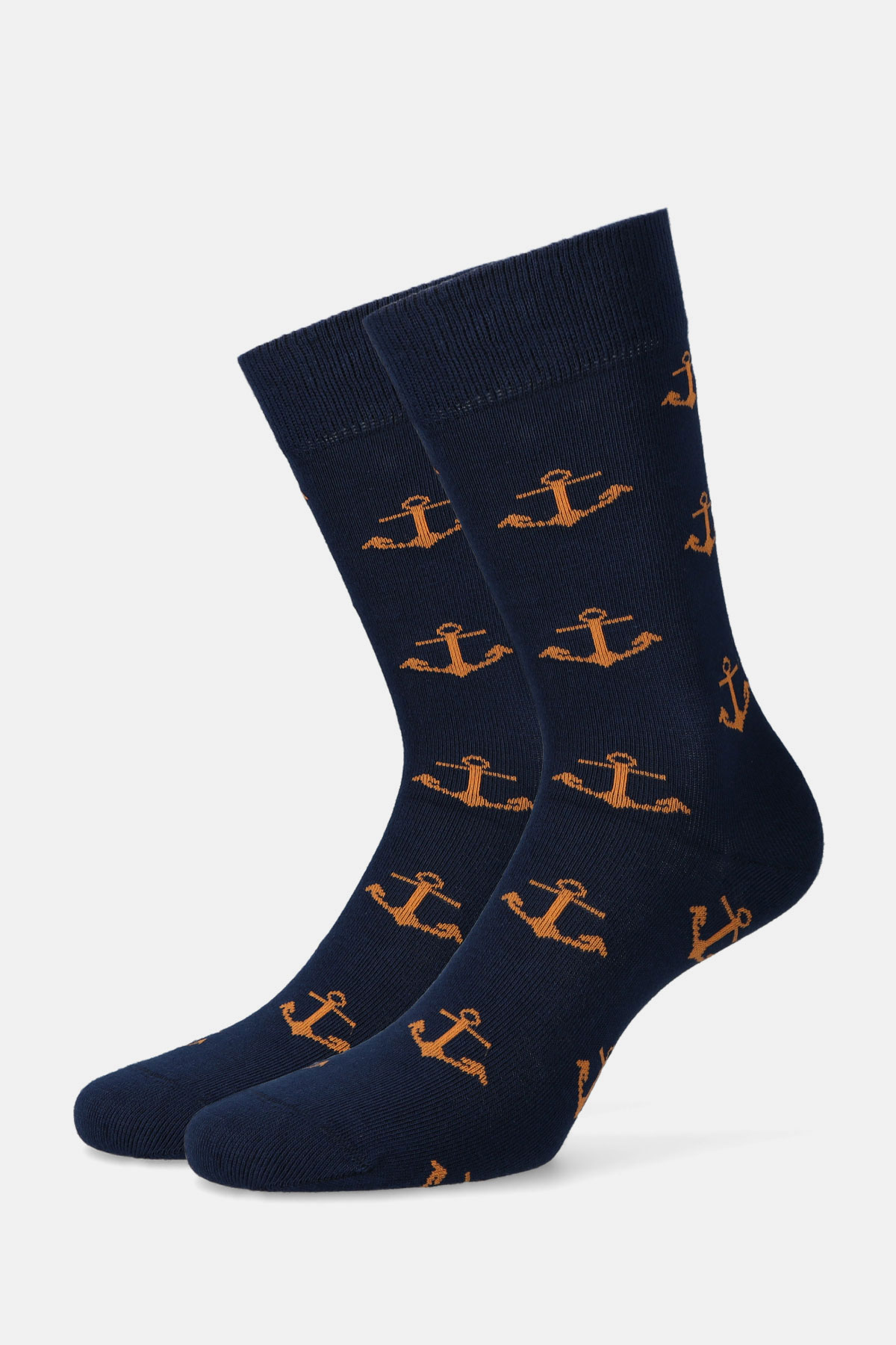 Granatowe Skarpety w Kotwice