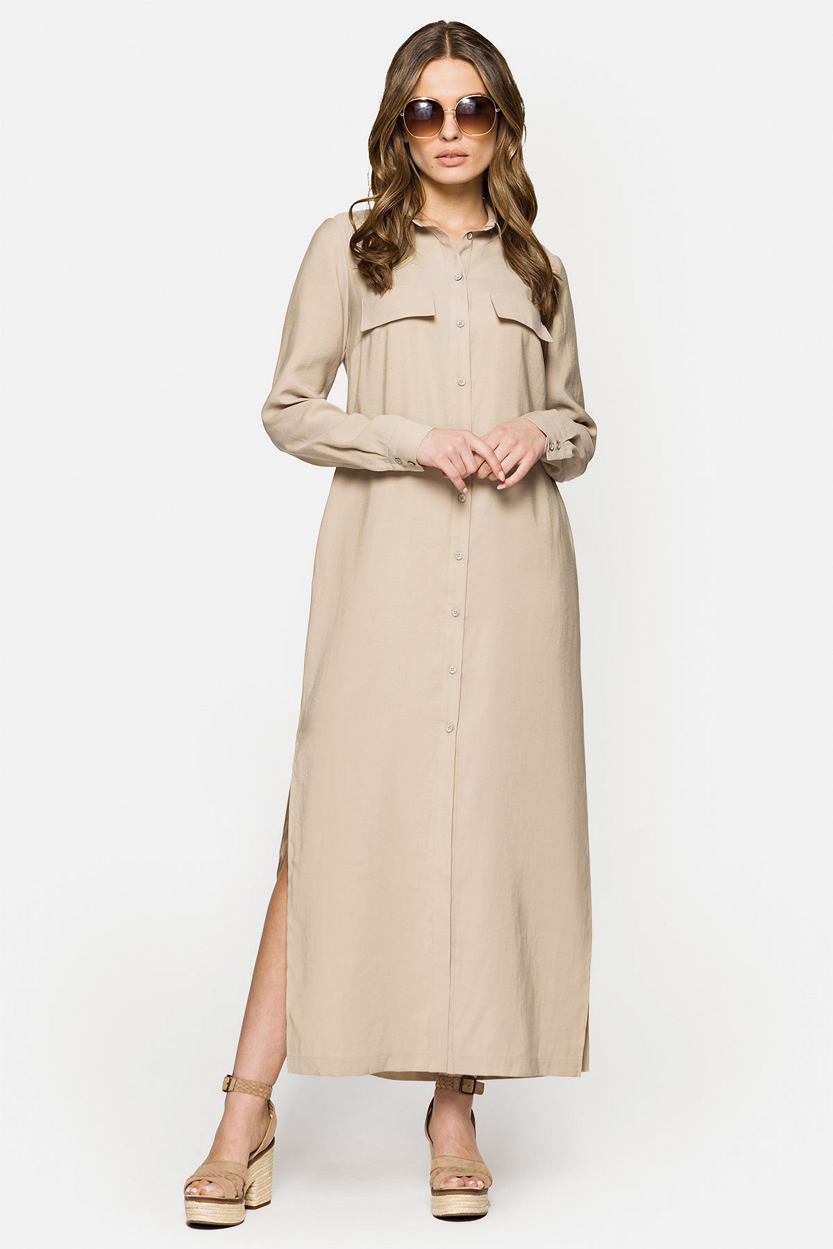 Sukienka Maxi Beżowa Pesaro