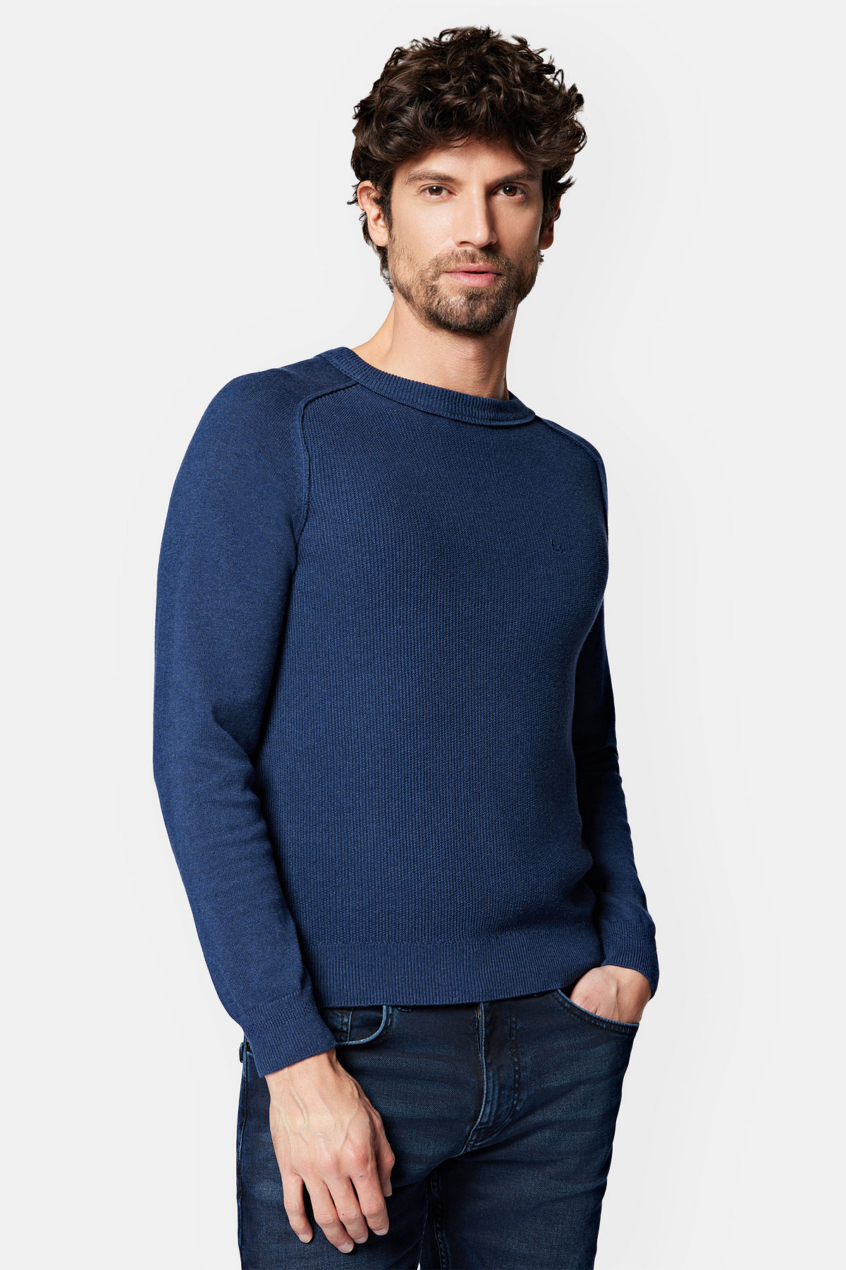 Sweter Granatowy z Bawełną Andrei