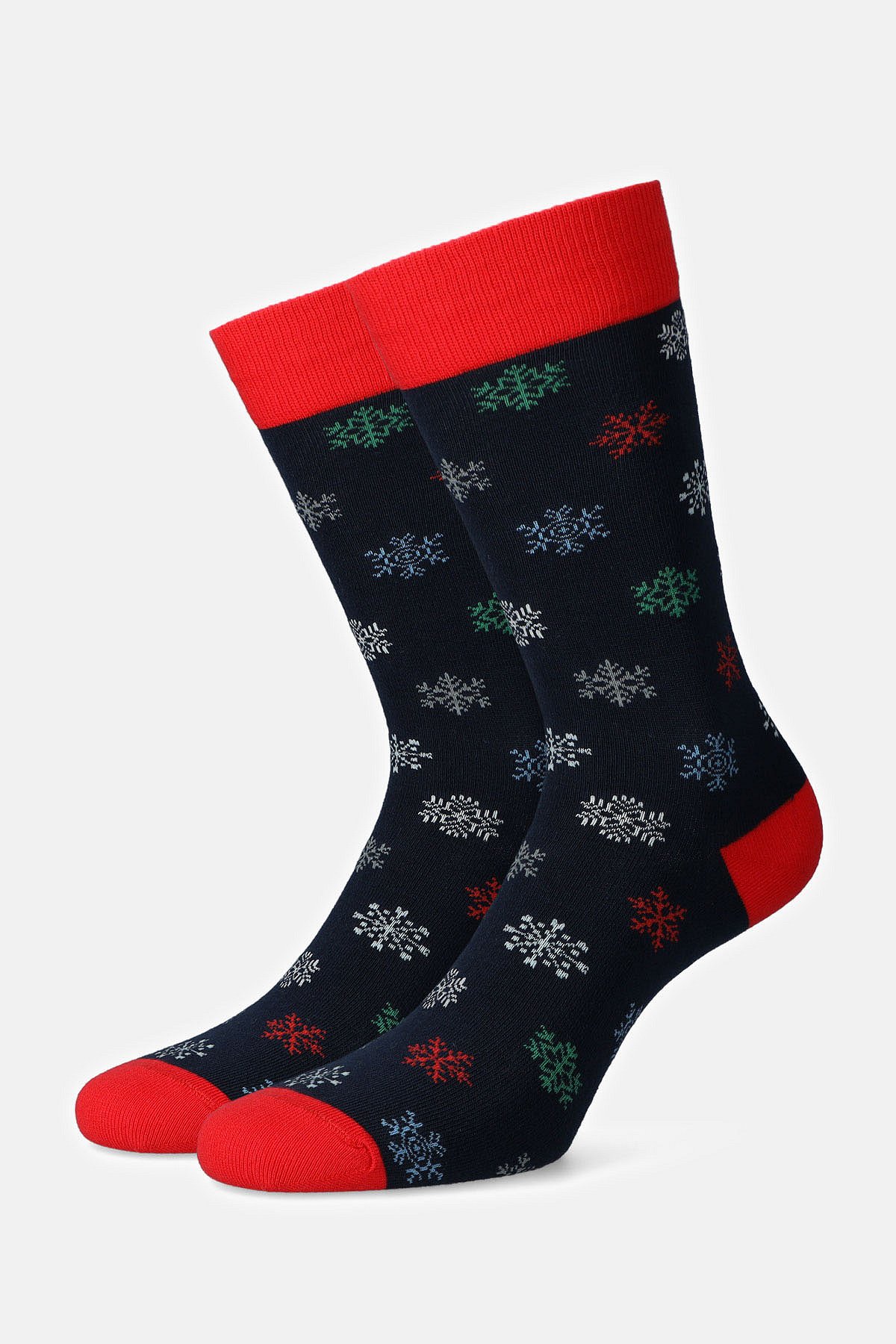 Skarpety Granatowe w Śnieżynki