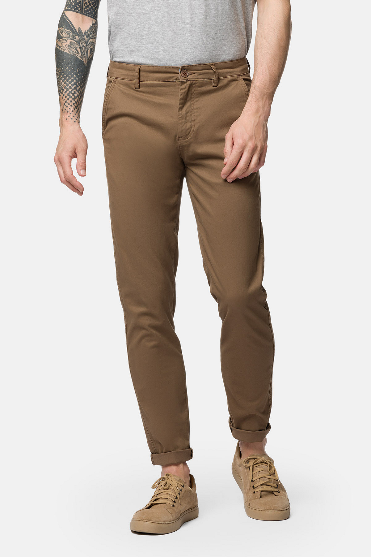 Spodnie Beżowe z Bawełną Chino Gareth