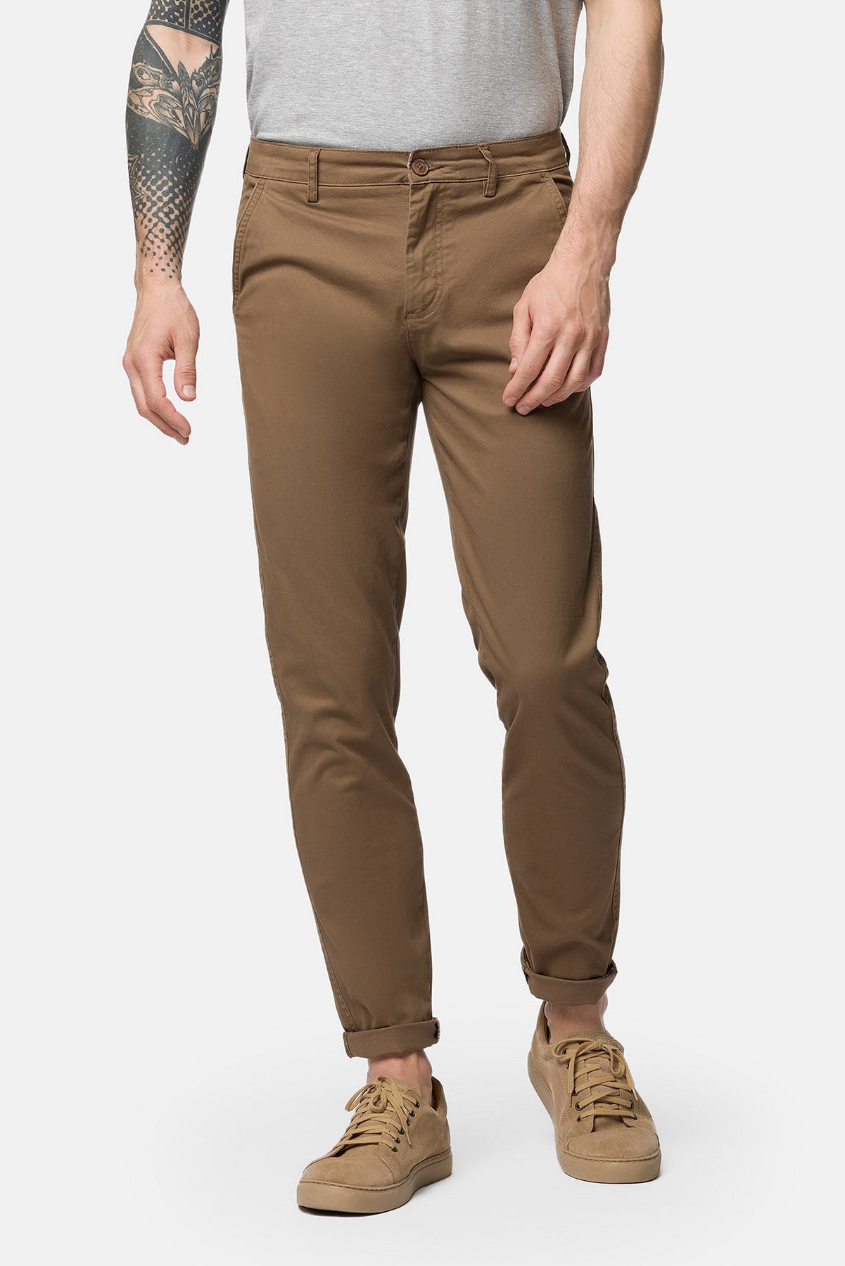 Spodnie Beżowe z Bawełną Chino Gareth