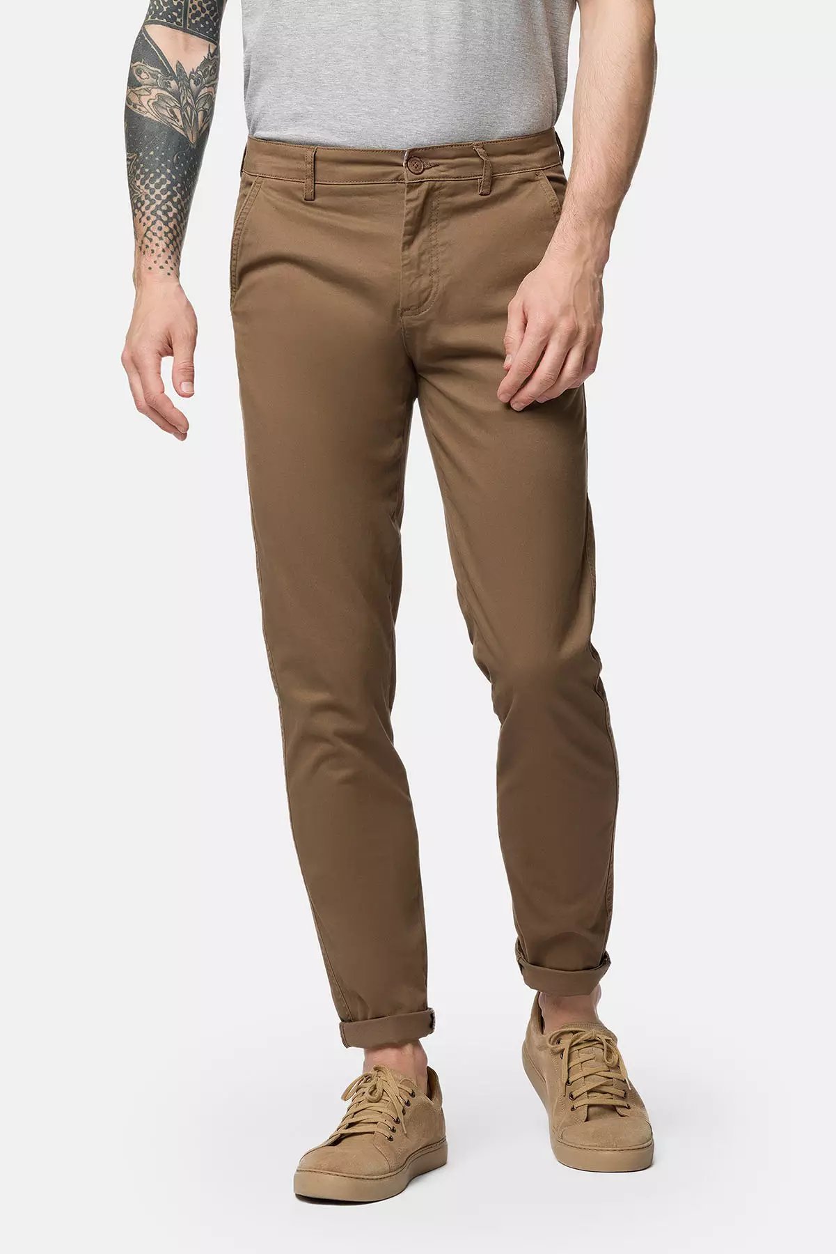 Spodnie Beżowe z Bawełną Chino Gareth