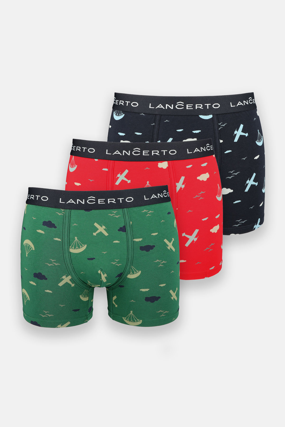 Zestaw 3 Par Bokserek Wzór Armia z Bawełną