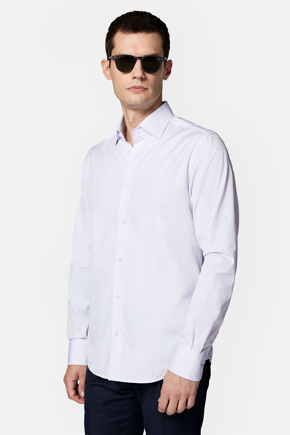 Koszula Wrzosowa Bawełniana w Prążek Glenys