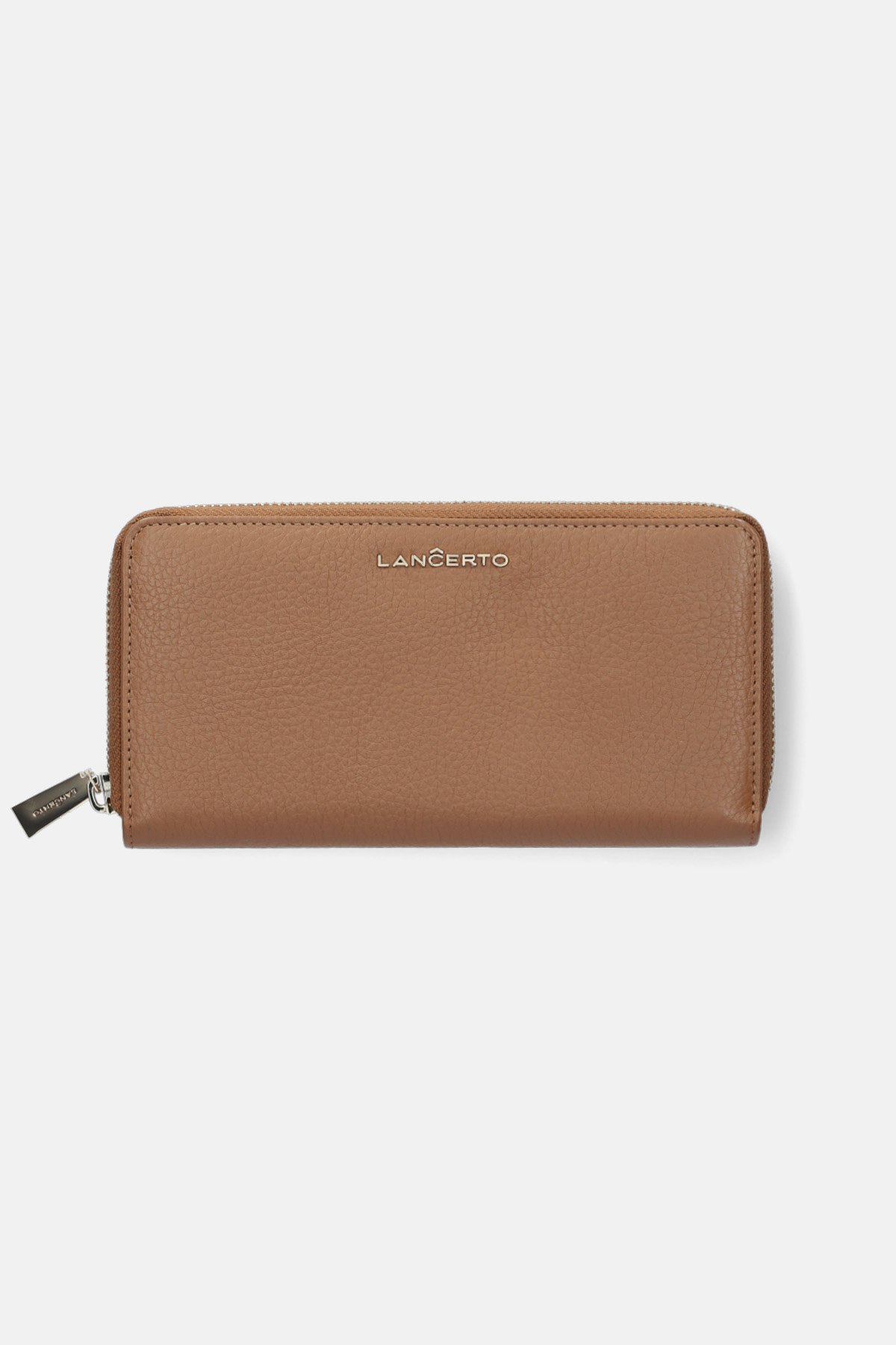 Portfel Damski Skórzany Camel Duży Na Suwak z RFID