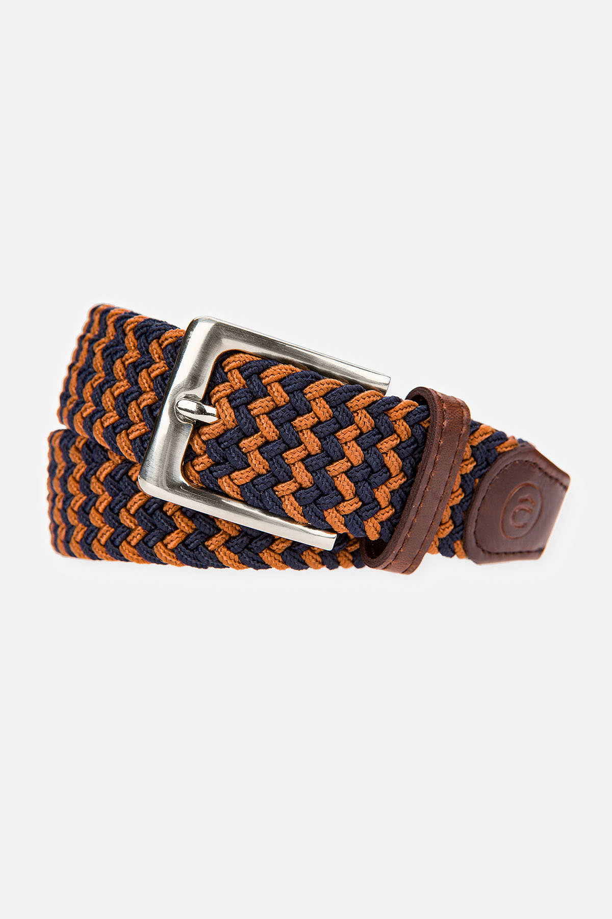 Pasek Pleciony Braid Brązowo-Granatowy