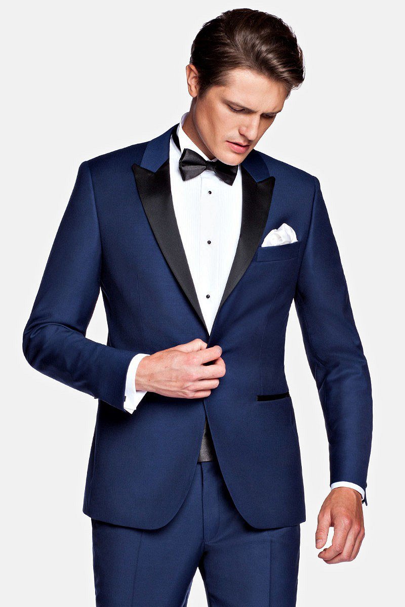 Marynarka Navy z Wełną Smokingowa Lincoln