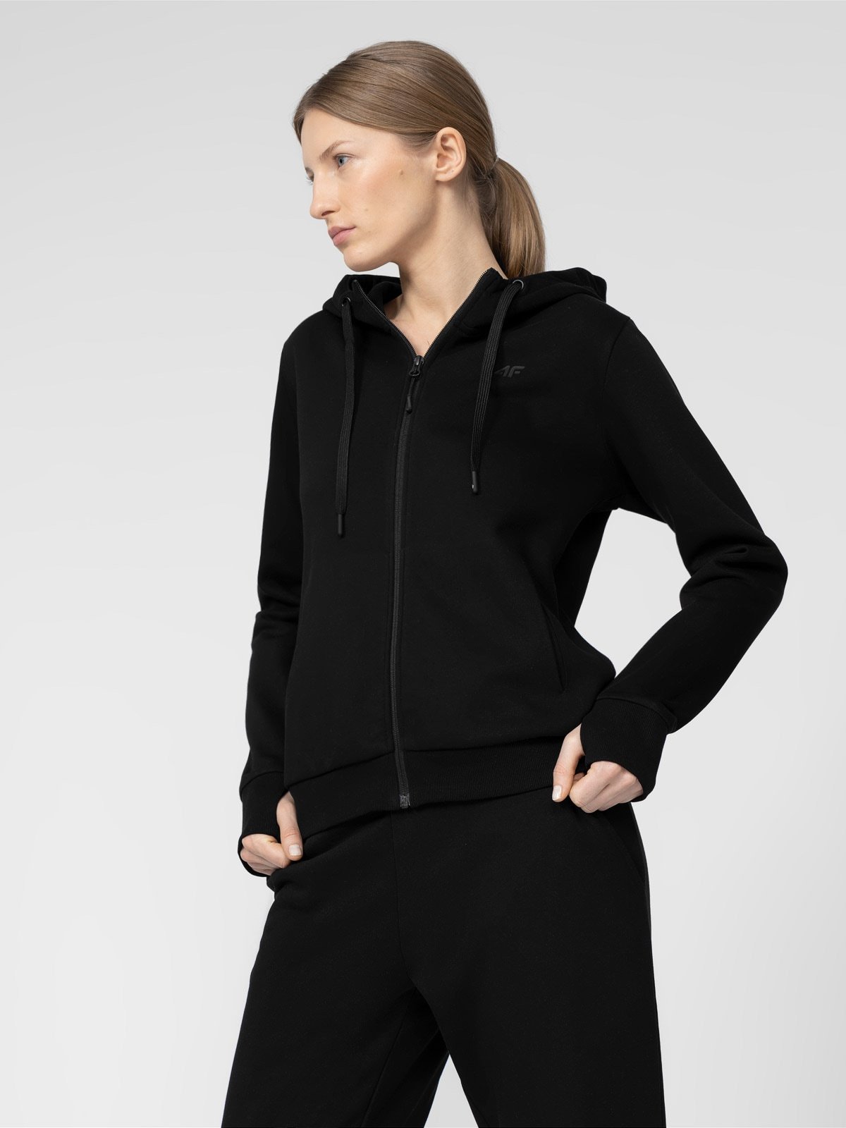 Bluza dresowa rozpinana z kapturem damska