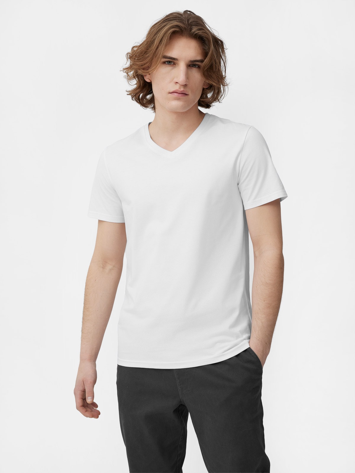 T-shirt regular gładki męski