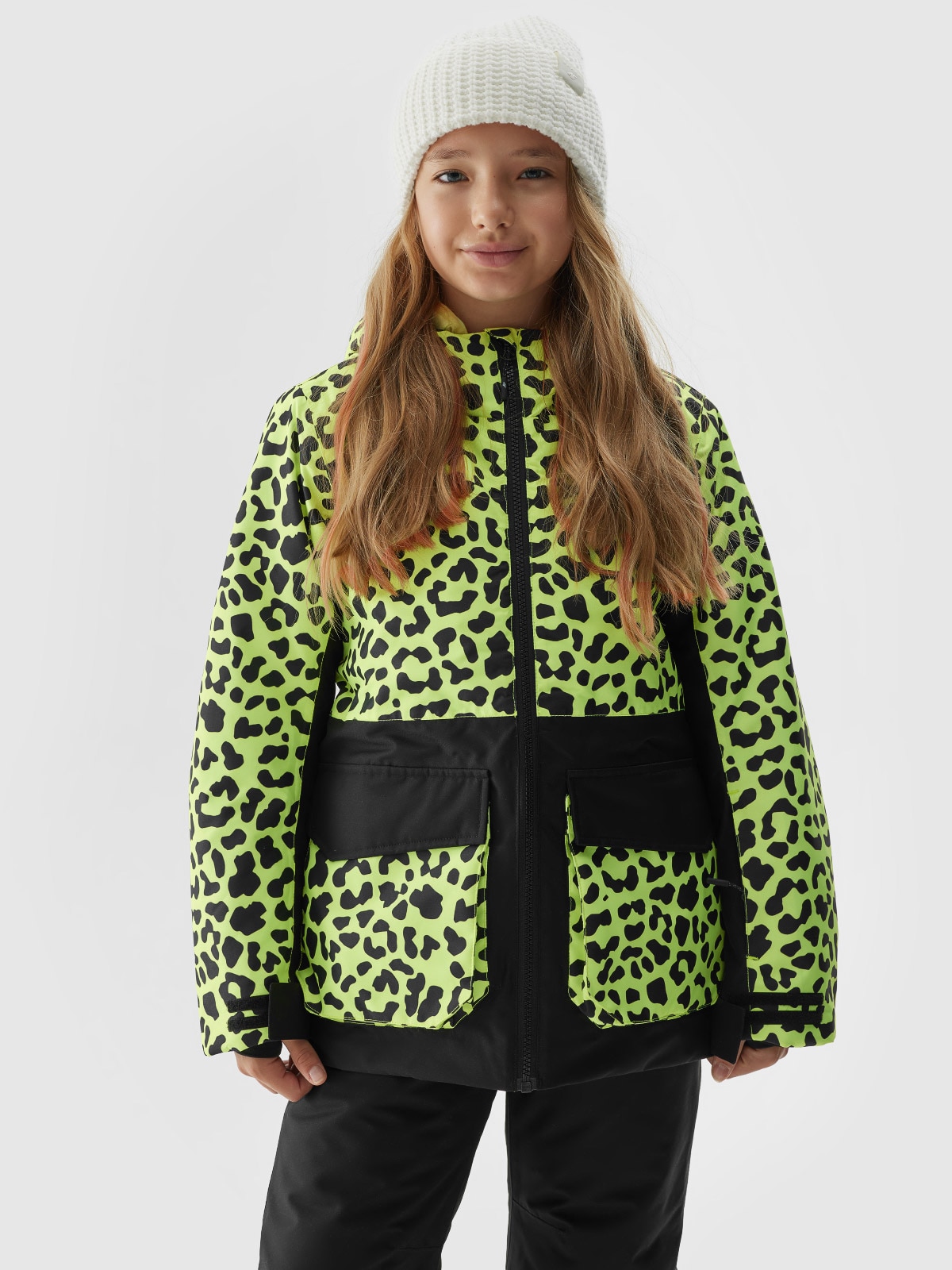 Kurtka narciarska membrana 8000 dziewczęca - multikolor